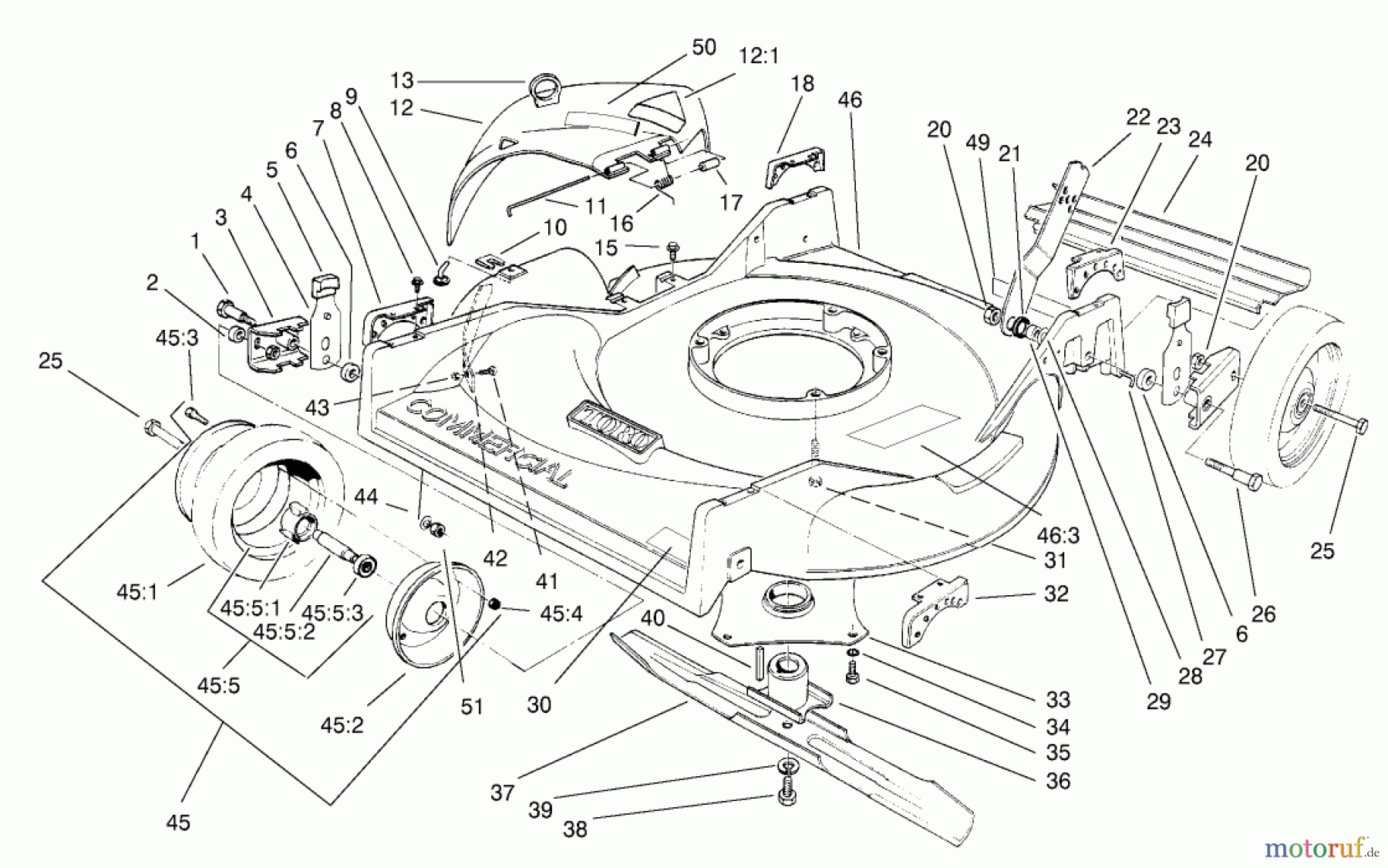 Toro Neu Mowers, Walk-Behind Seite 2 22026 - Toro Side Discharge Mower, 2001 (210000001-210999999) HOUSING & WHEEL ASSEMBLY