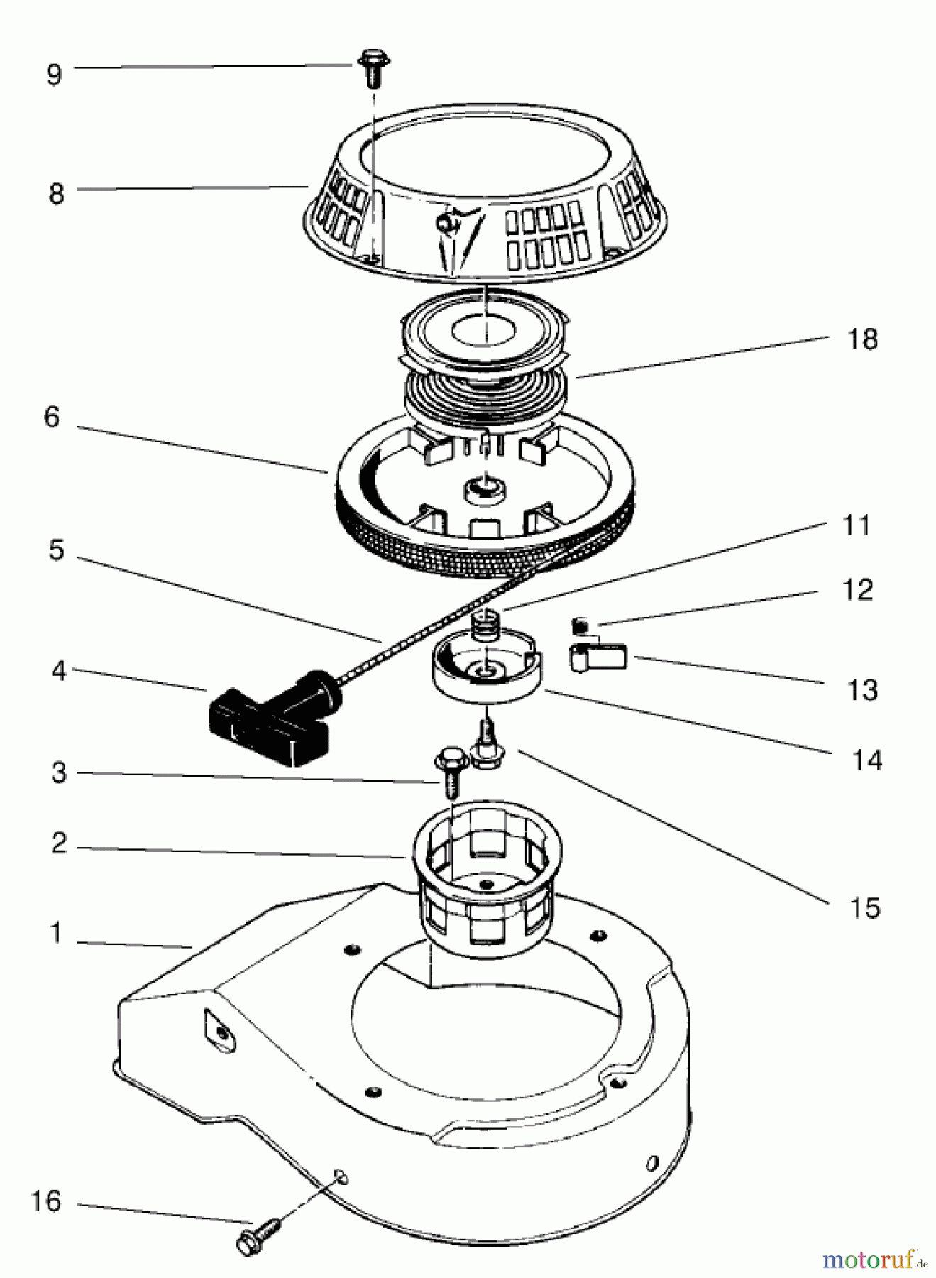  Toro Neu Mowers, Walk-Behind Seite 2 22026 - Toro Side Discharge Mower, 2001 (210000001-210999999) RECOIL ASSEMBLY