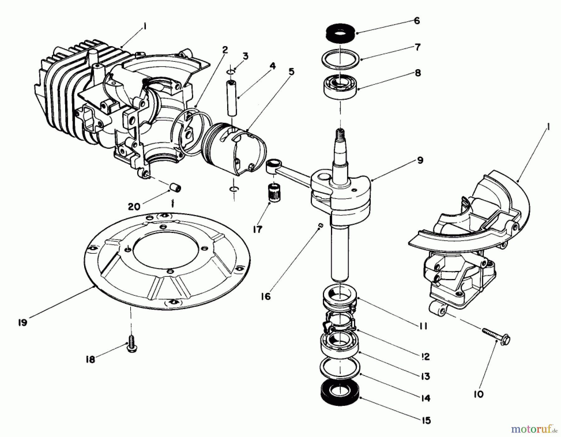 Toro Neu Mowers, Walk-Behind Seite 2 22035 - Toro Lawnmower, 1987 (7000001-7999999) ENGINE ASSEMBLY MODEL NO. 47PG6 #1