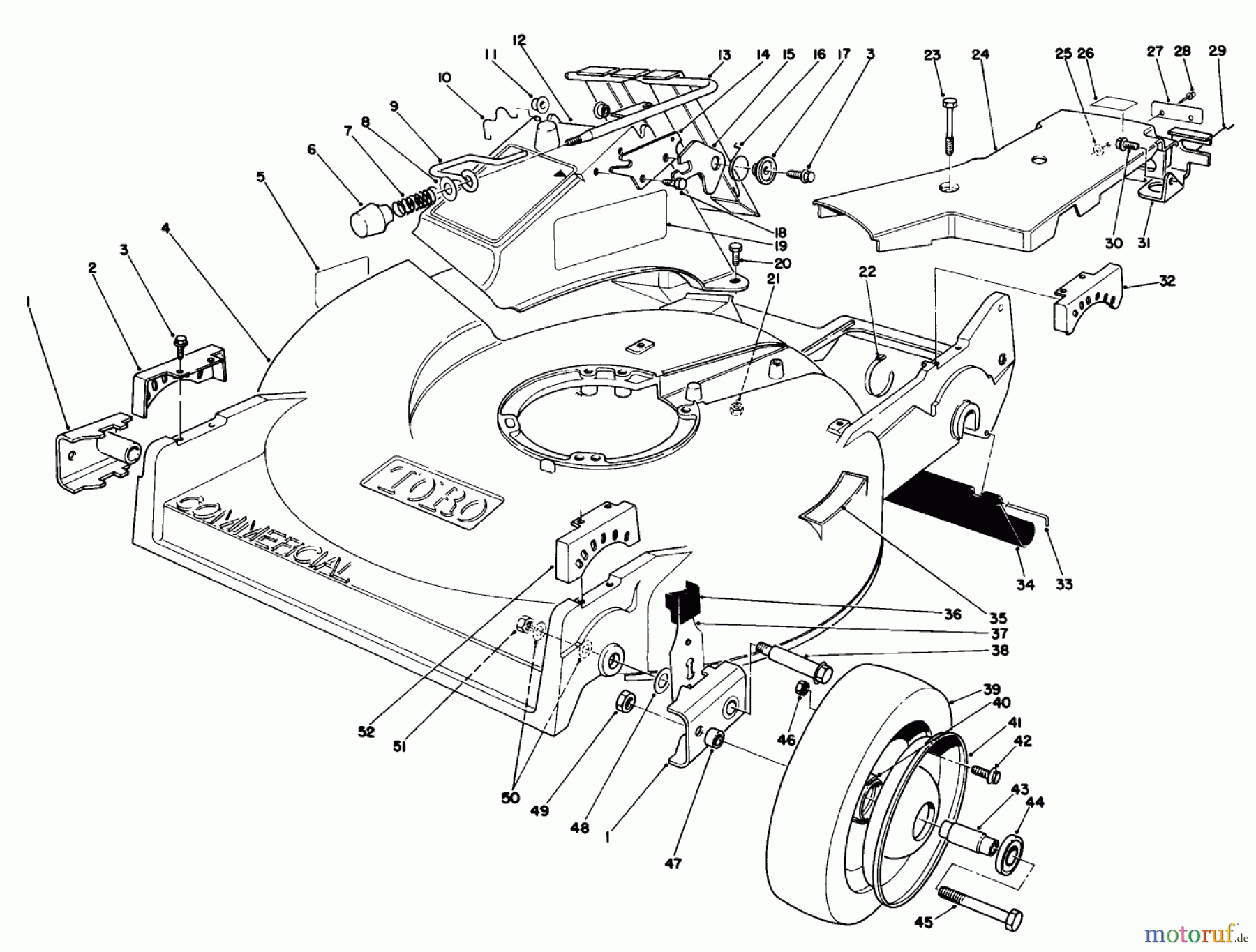 Toro Neu Mowers, Walk-Behind Seite 2 22035 - Toro Lawnmower, 1987 (7000001-7999999) HOUSING ASSEMBLY (MODEL 22035)