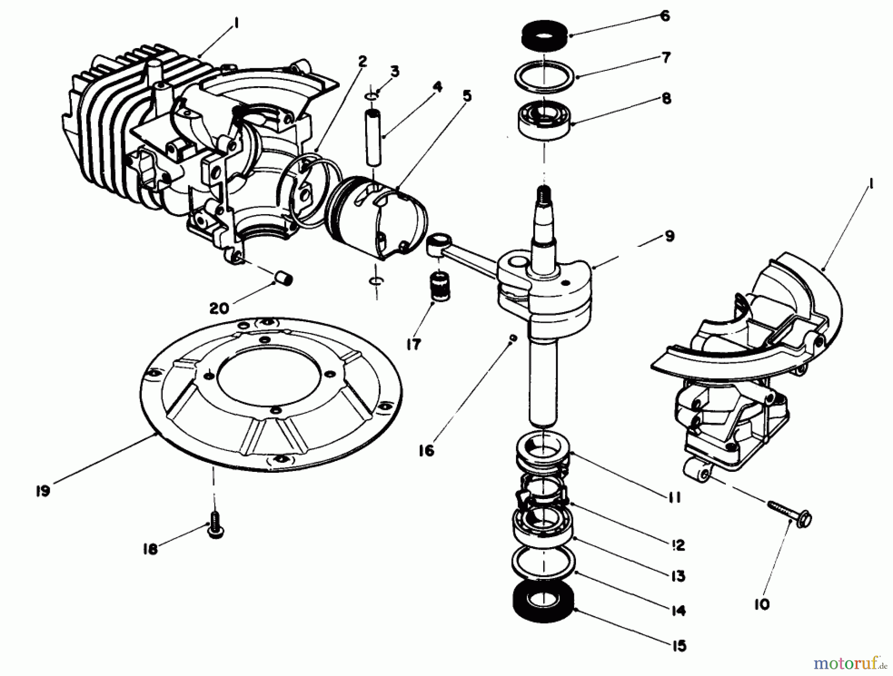 Toro Neu Mowers, Walk-Behind Seite 2 22030 - Toro Lawnmower, 1988 (8000001-8999999) ENGINE ASSEMBLY MODEL NO. 47PH7 #1