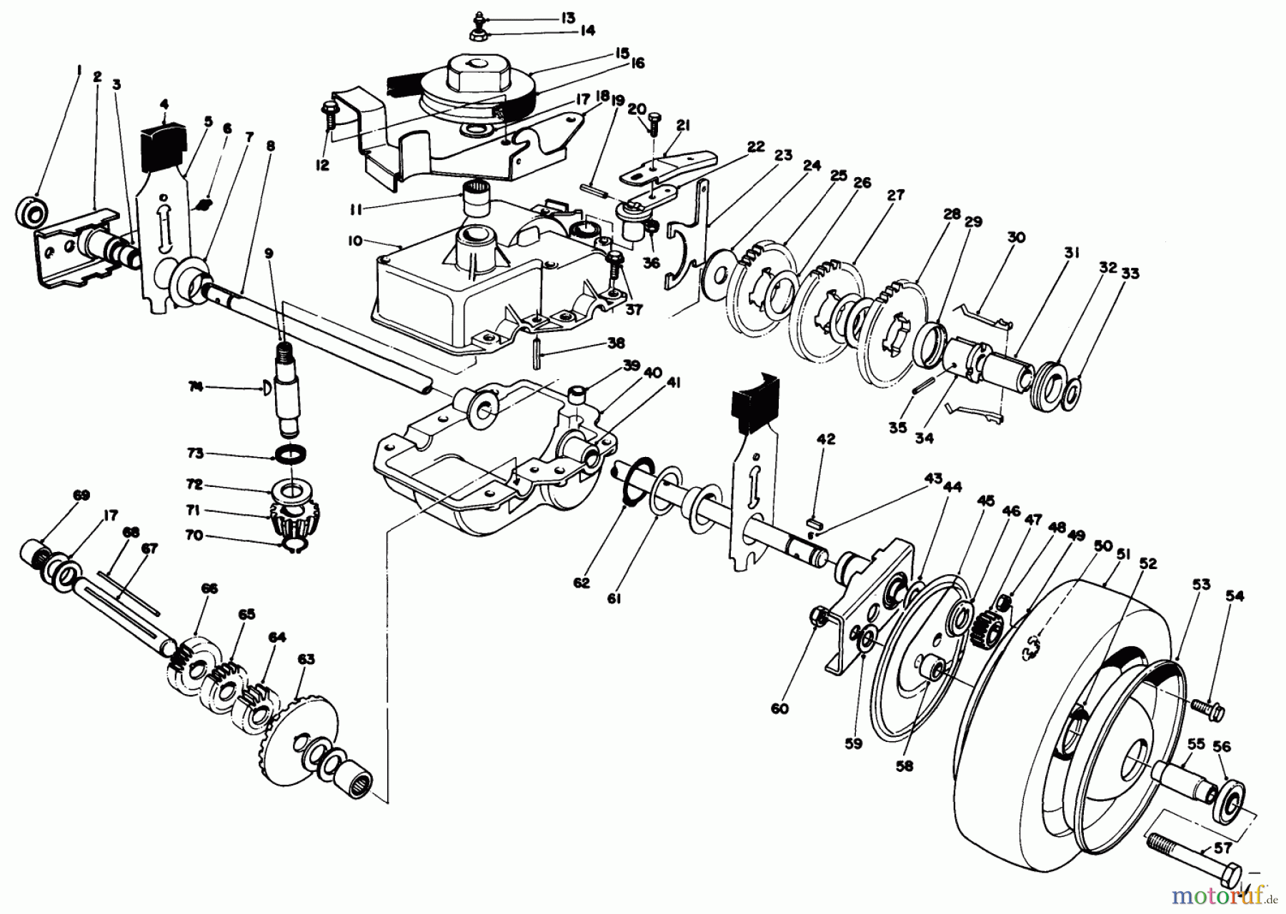  Toro Neu Mowers, Walk-Behind Seite 2 22035 - Toro Lawnmower, 1988 (8002990-8999999) GEAR CASE ASSEMBLY (MODEL 22035)