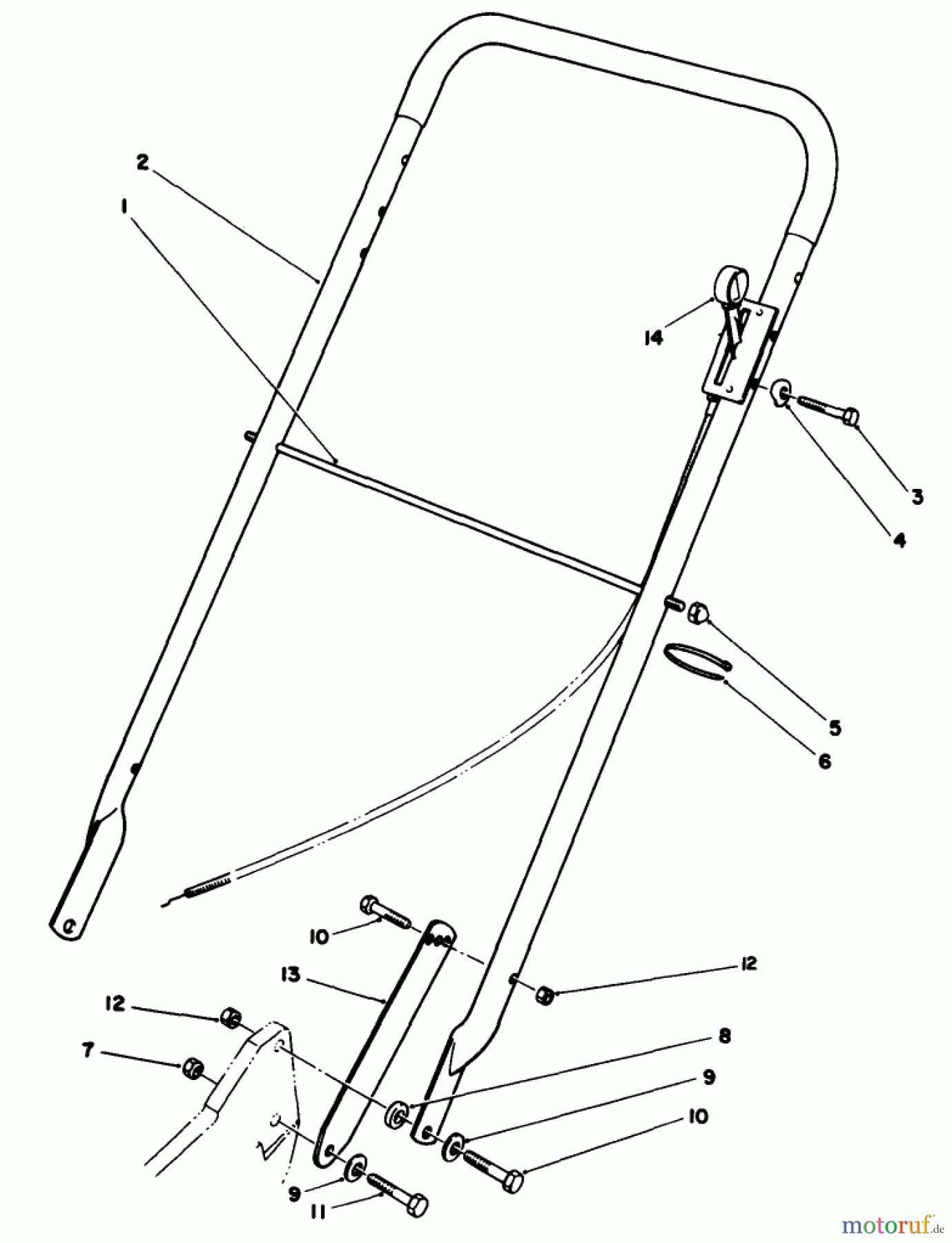 Toro Neu Mowers, Walk-Behind Seite 2 22030 - Toro Lawnmower, 1988 (8000001-8999999) HANDLE ASSEMBLY (MODEL 22030)