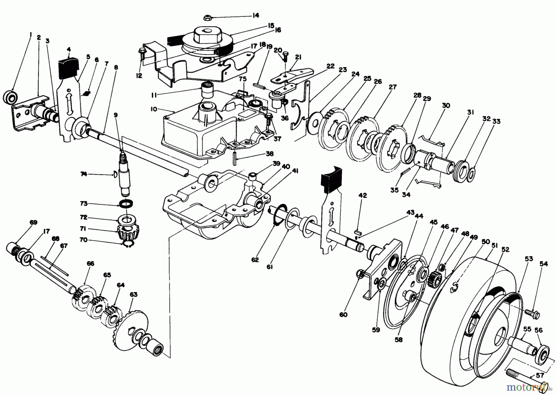 Toro Neu Mowers, Walk-Behind Seite 2 22035 - Toro Lawnmower, 1989 (9000001-9006453) GEAR CASE ASSEMBLY (MODEL 22035)