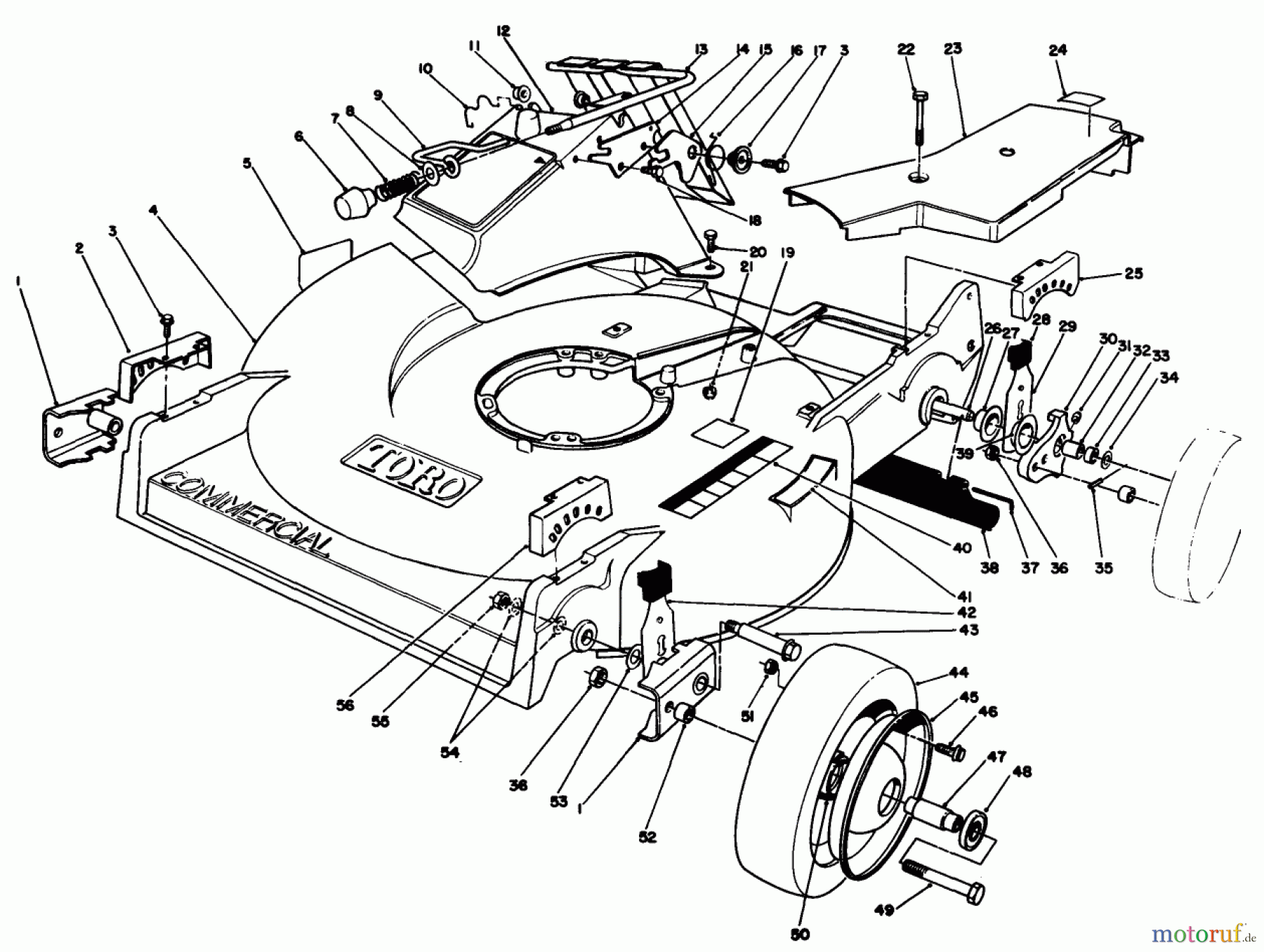 Toro Neu Mowers, Walk-Behind Seite 2 22035 - Toro Lawnmower, 1989 (9000001-9006453) HOUSING ASSEMBLY (MODEL 22030)