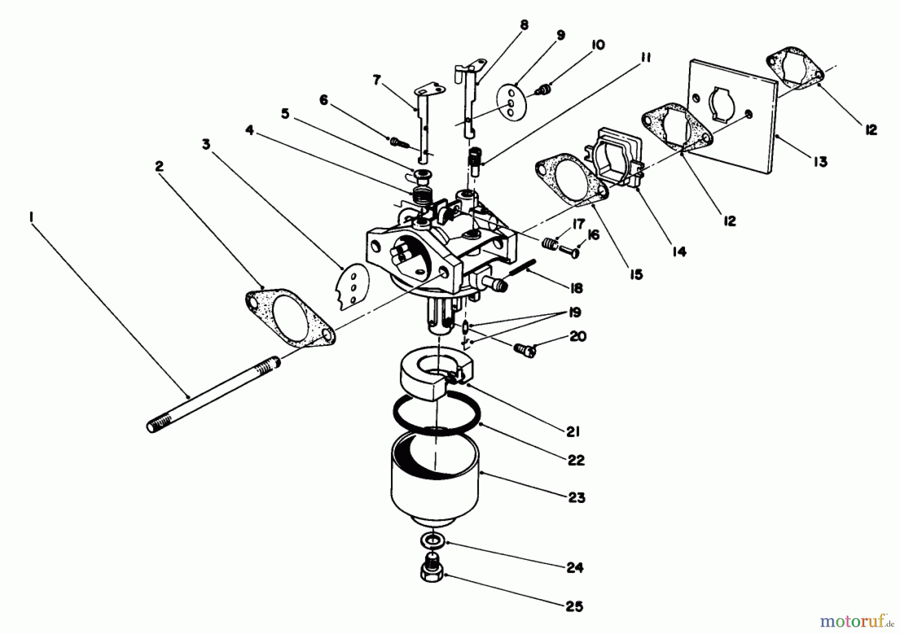 Toro Neu Mowers, Walk-Behind Seite 2 22035C - Toro Lawnmower, 1987 (7000001-7999999) CARBURETOR ASSEMBLY (MODEL NO. 47PG6)