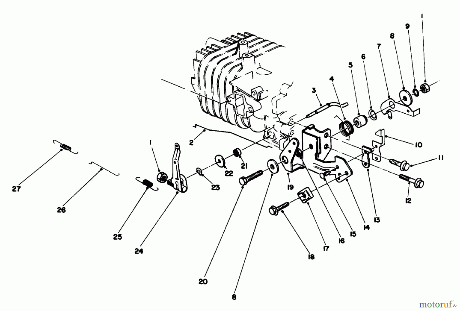 Toro Neu Mowers, Walk-Behind Seite 2 22035C - Toro Lawnmower, 1987 (7000001-7999999) GOVERNOR ASSEMBLY (MODEL NO. 47PG6)