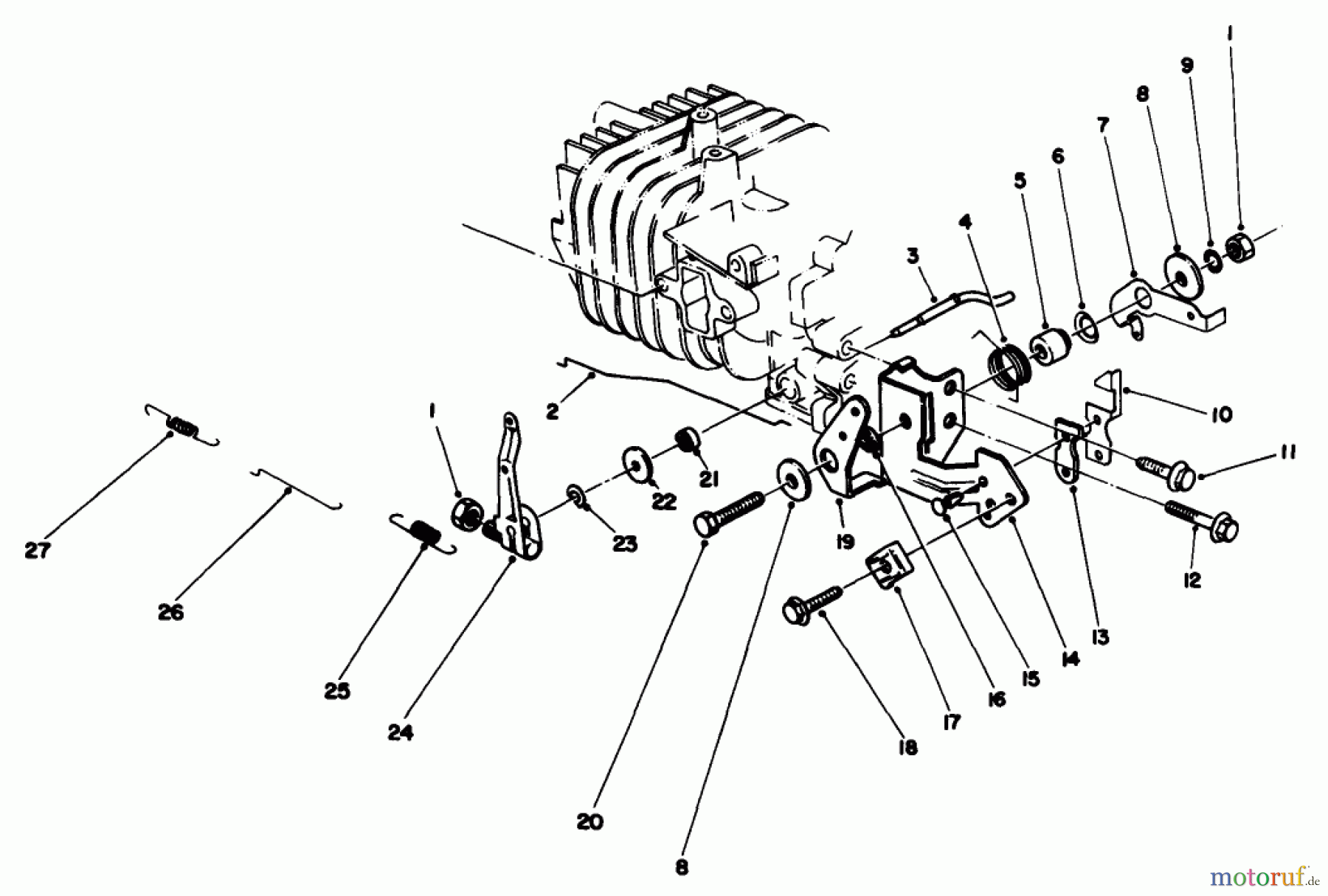 Toro Neu Mowers, Walk-Behind Seite 2 22035C - Toro Lawnmower, 1988 (8000001-8999999) GOVERNOR ASSEMBLY (MODEL NO. 47PH7)