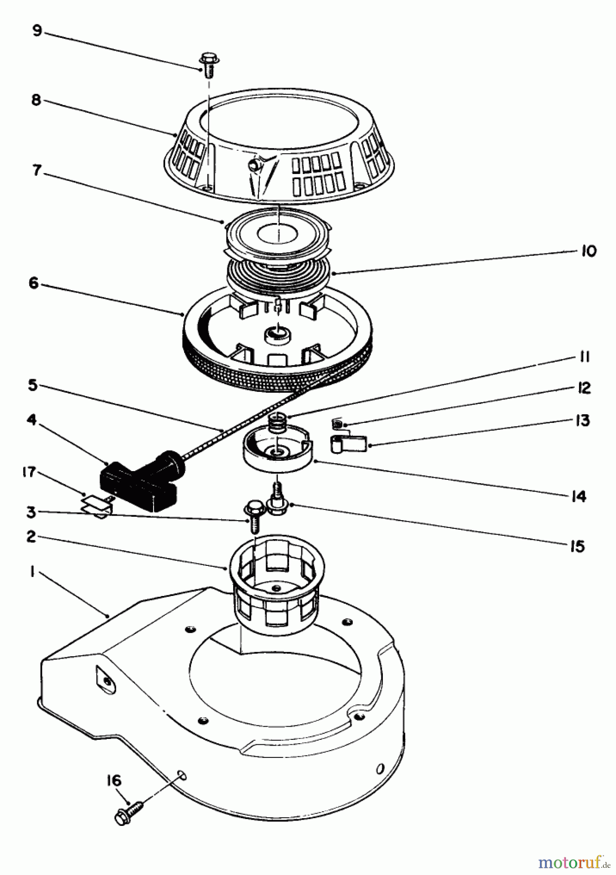  Toro Neu Mowers, Walk-Behind Seite 2 22036 - Toro Lawnmower, 1990 (0000001-0999999) RECOIL ASSEMBLY (MODEL NO. 47PK9-3)