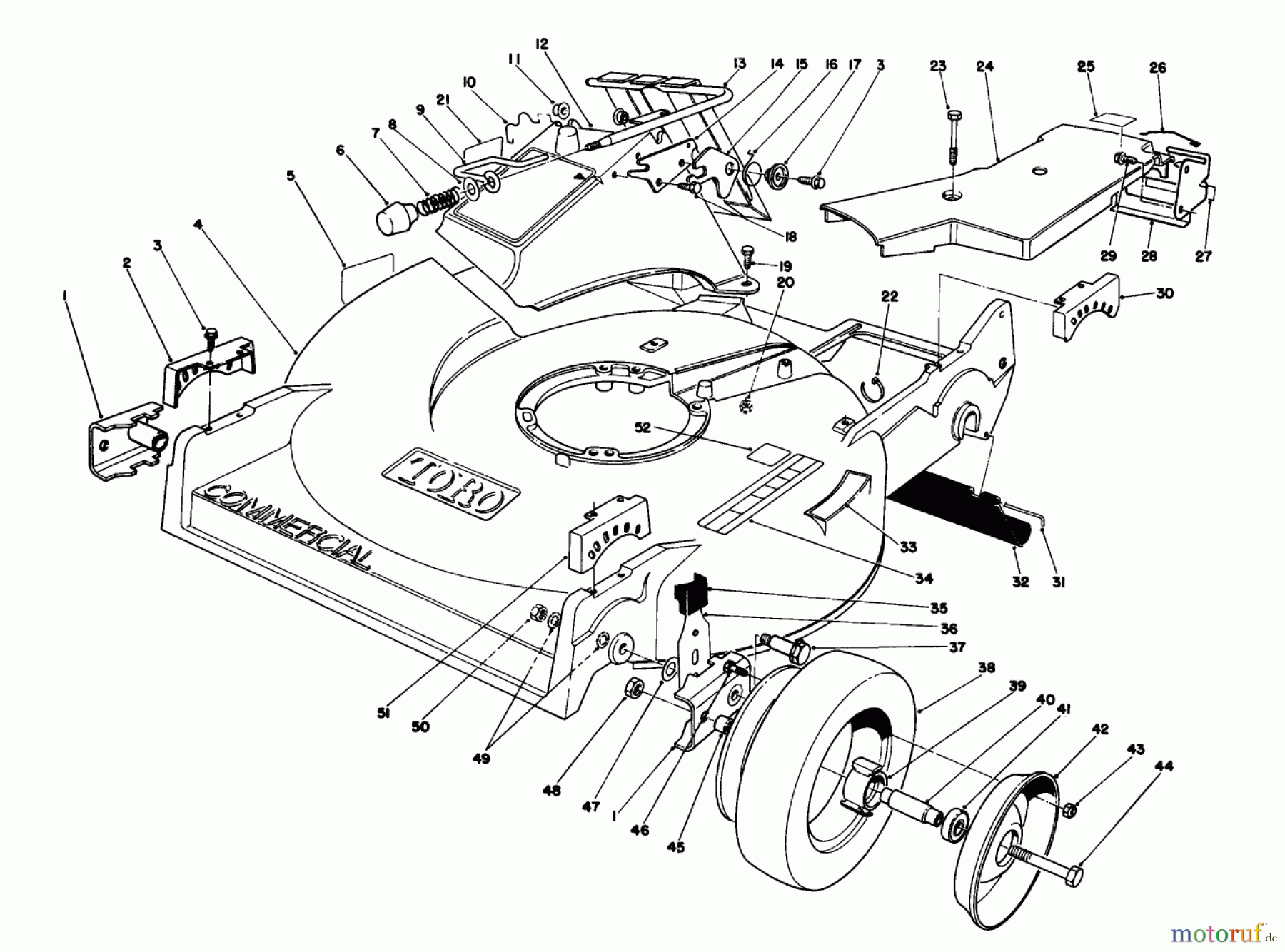 Toro Neu Mowers, Walk-Behind Seite 2 22036 - Toro Lawnmower, 1991 (1000001-1999999) HOUSING ASSEMBLY