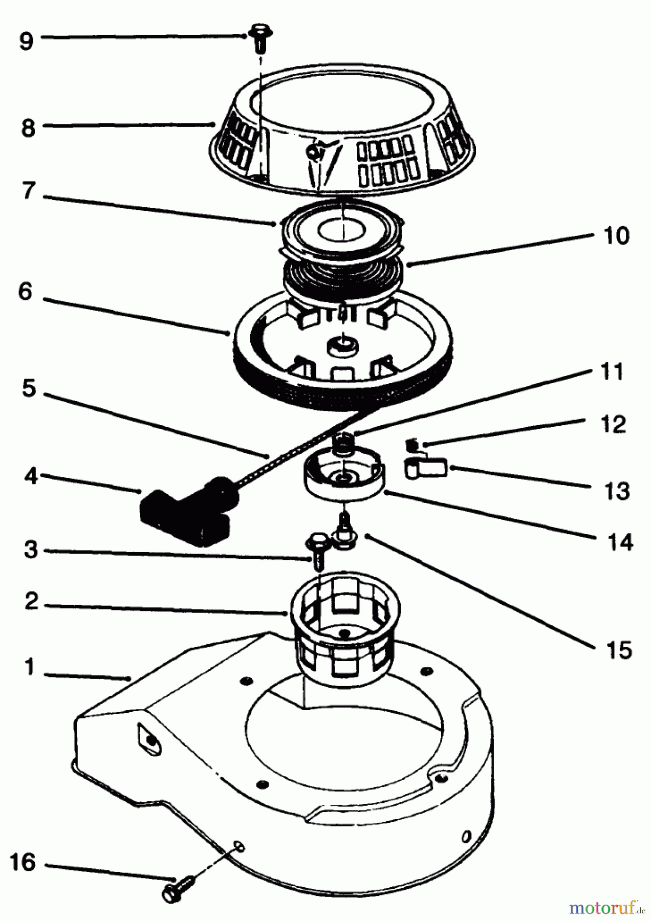 Toro Neu Mowers, Walk-Behind Seite 2 22037BC - Toro Lawnmower, 1995 (5900001-5999999) RECOIL ASSEMBLY (MODEL NO. 47PR4-3)