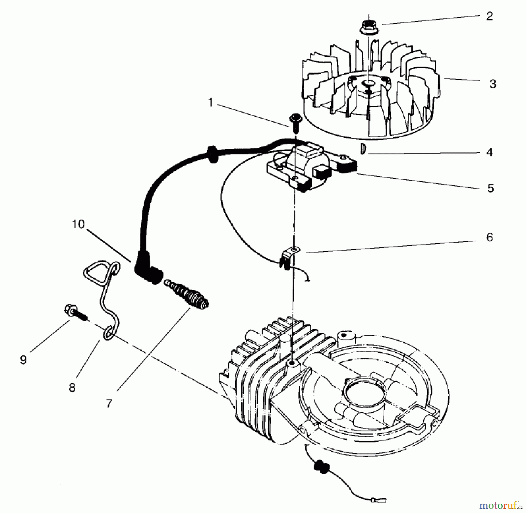  Toro Neu Mowers, Walk-Behind Seite 2 22038 - Toro Rear Bagger Mower, 1998 (8900001-8999999) IGNITION ASSEMBLY (MODEL NO. 47PT7-3)