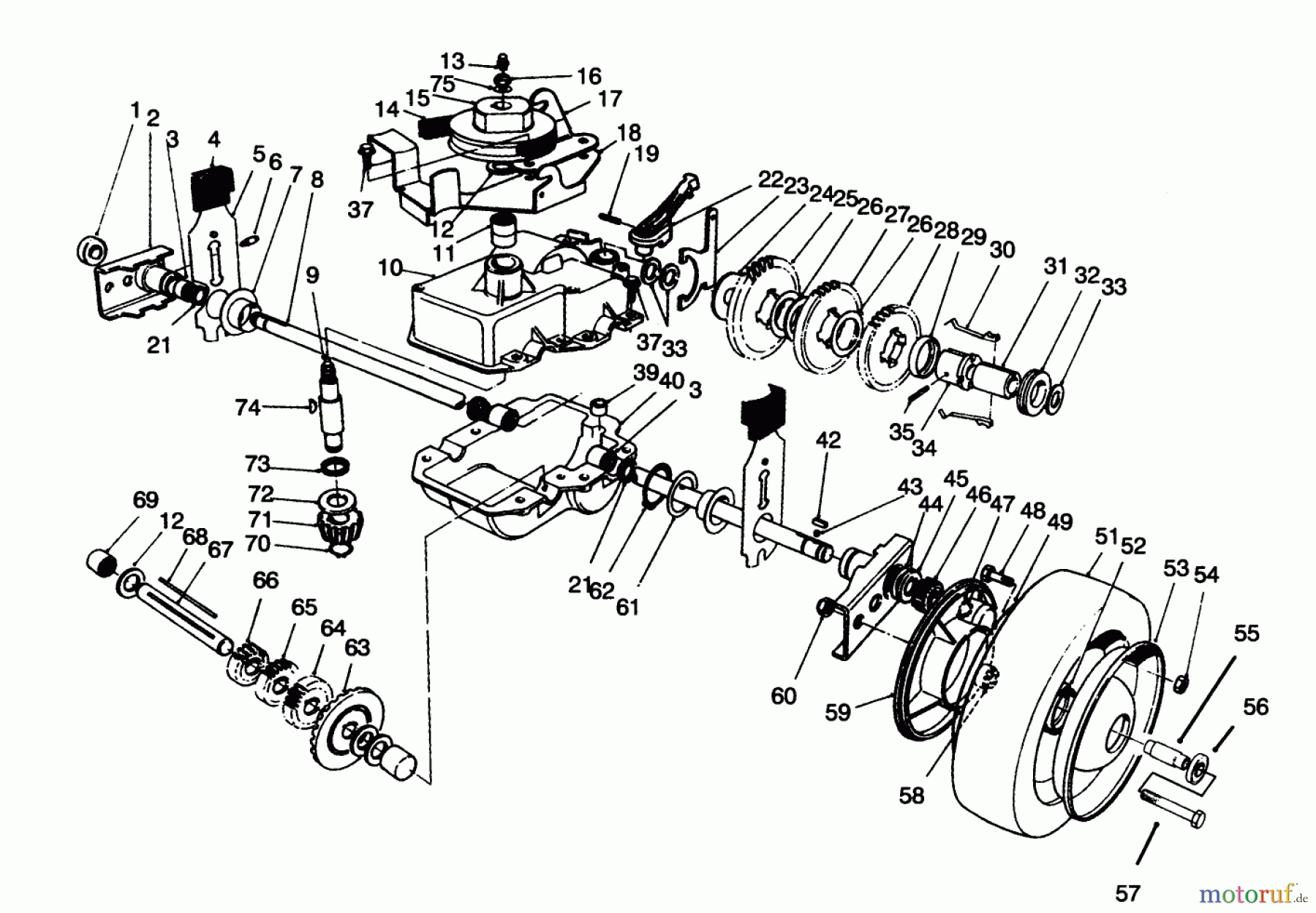  Toro Neu Mowers, Walk-Behind Seite 2 22040 - Toro Lawnmower, 1994 (4900001-4999999) GEAR CASE ASSEMBLY