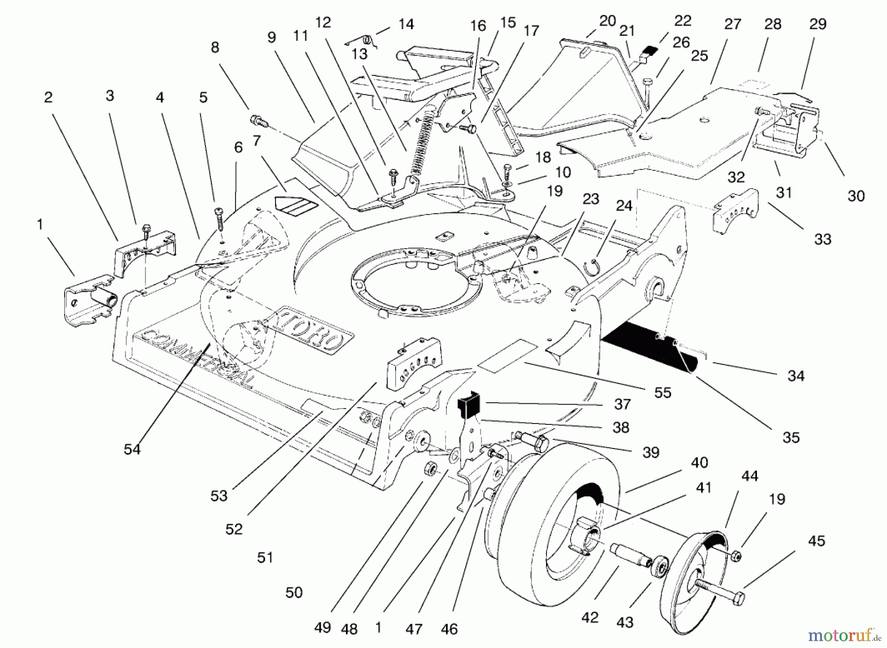  Toro Neu Mowers, Walk-Behind Seite 2 22040 - Toro Lawnmower, 1997 (7900001-7999999) HOUSING ASSEMBLY