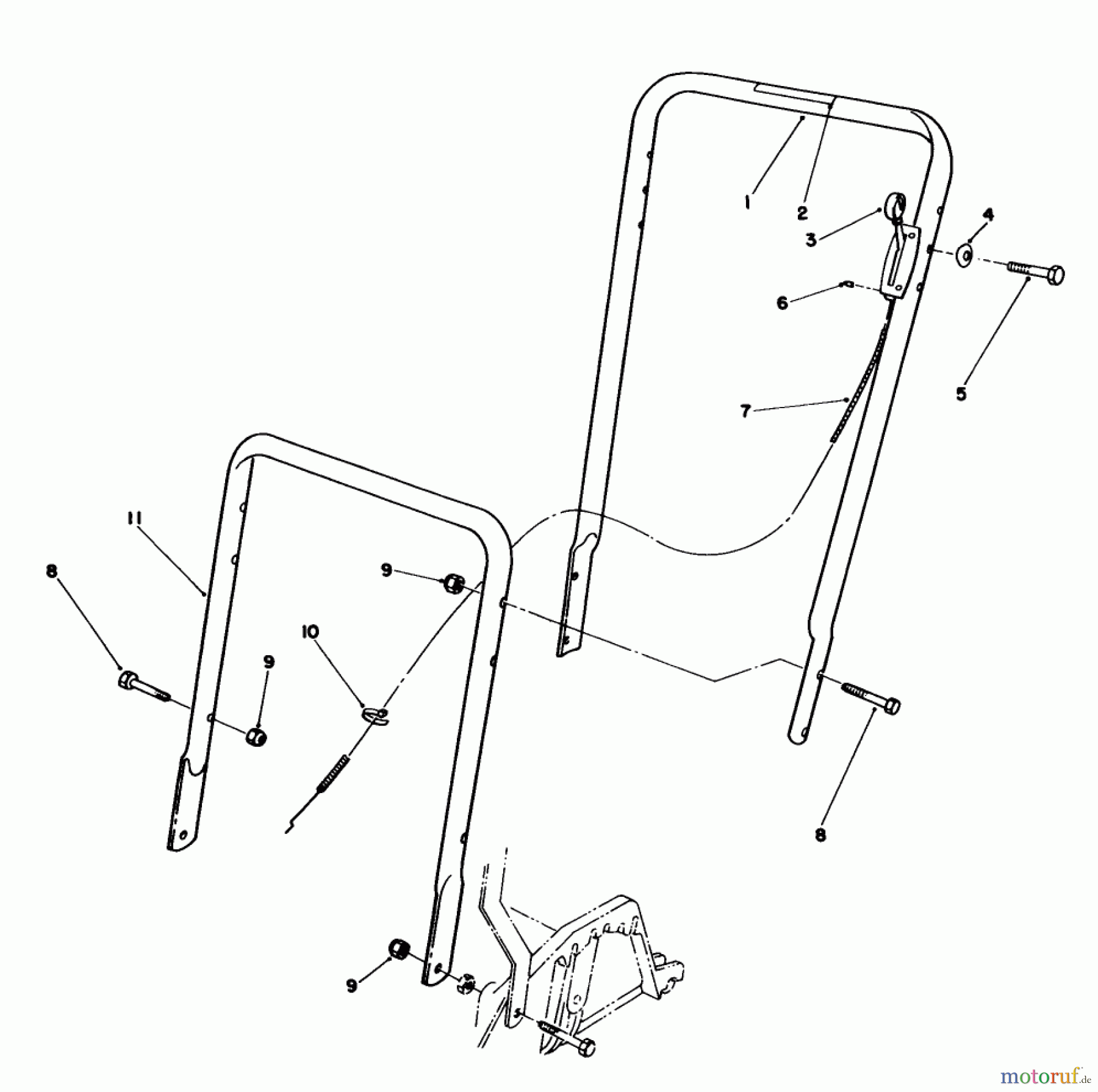 Toro Neu Mowers, Walk-Behind Seite 2 22041 - Toro Lawnmower, 1991 (1000001-1999999) HANDLE ASSEMBLY
