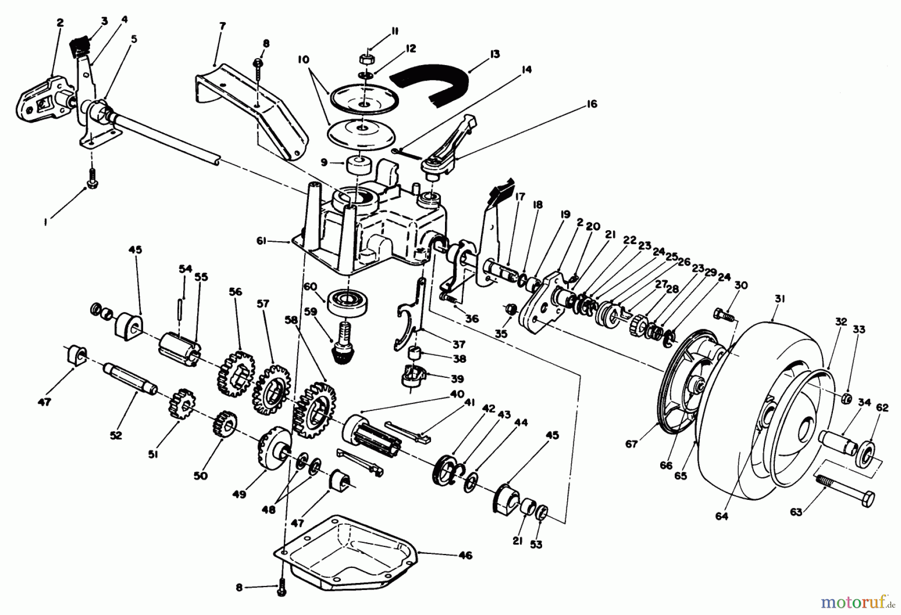  Toro Neu Mowers, Walk-Behind Seite 2 22042 - Toro Lawnmower, 1991 (1000001-1999999) GEAR CASE ASSEMBLY