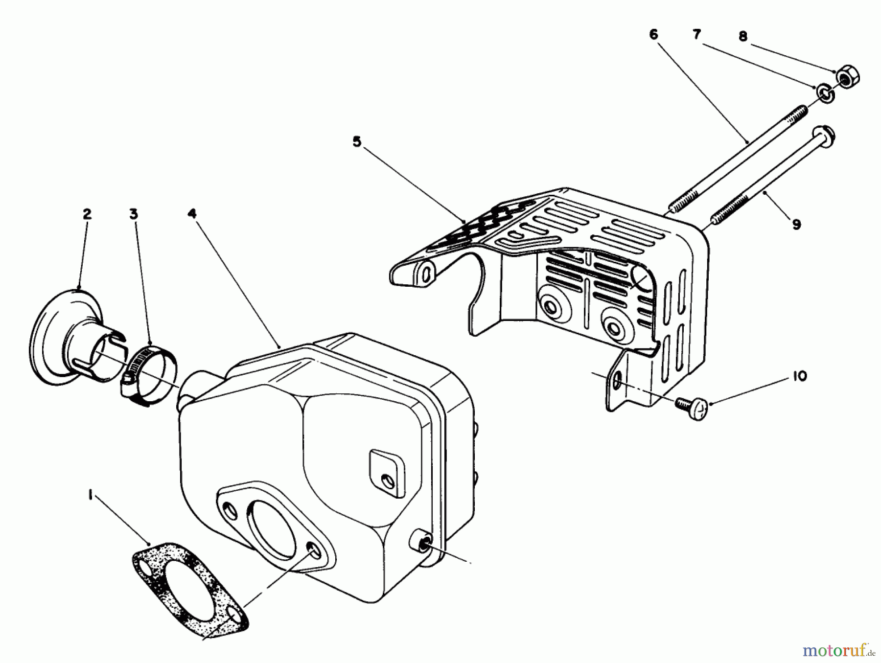 Toro Neu Mowers, Walk-Behind Seite 2 22042 - Toro Lawnmower, 1991 (1000001-1999999) MUFFLER ASSEMBLY (MODEL NO. 47PL0-3)