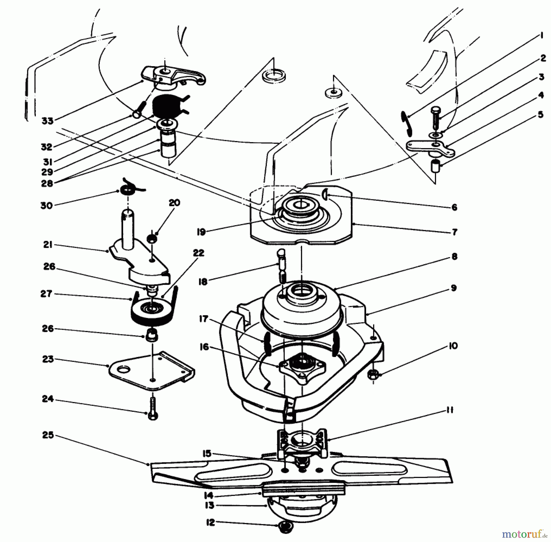  Toro Neu Mowers, Walk-Behind Seite 2 22043 - Toro Lawnmower, 1992 (2000001-2999999) BLADE BRAKE CLUTCH ASSEMBLY
