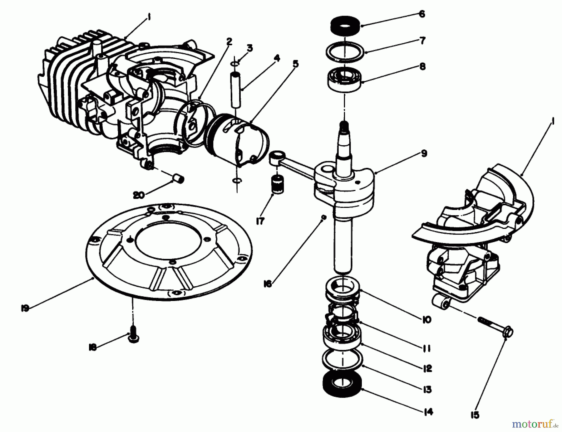 Toro Neu Mowers, Walk-Behind Seite 2 22043 - Toro Lawnmower, 1993 (3900001-3900964) CRANKSHAFT ASSEMBLY (MODEL NO. 47PN2-7)