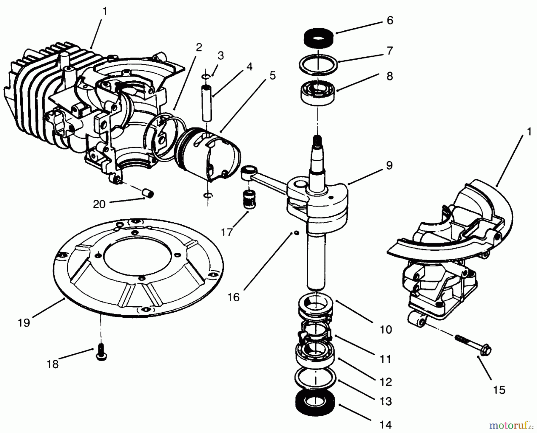  Toro Neu Mowers, Walk-Behind Seite 2 22043 - Toro Lawnmower, 1994 (4900001-4999999) CRANKSHAFT ASSEMBLY (MODEL NO. 47PR4-7)