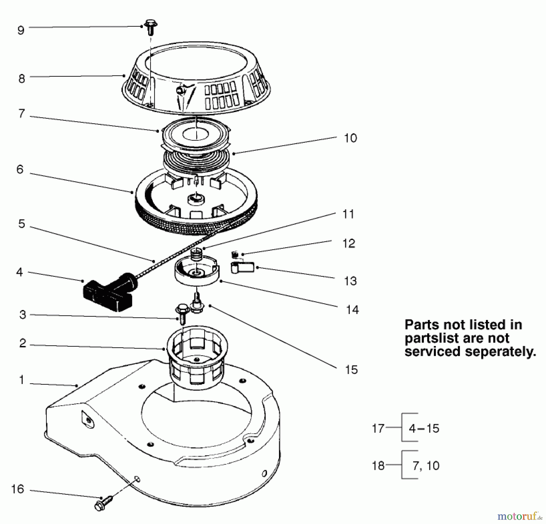  Toro Neu Mowers, Walk-Behind Seite 2 22043 - Toro Recycler Mower, 2002 (220000001-220999999) STARTER ASSEMBLY NO. 81-2030