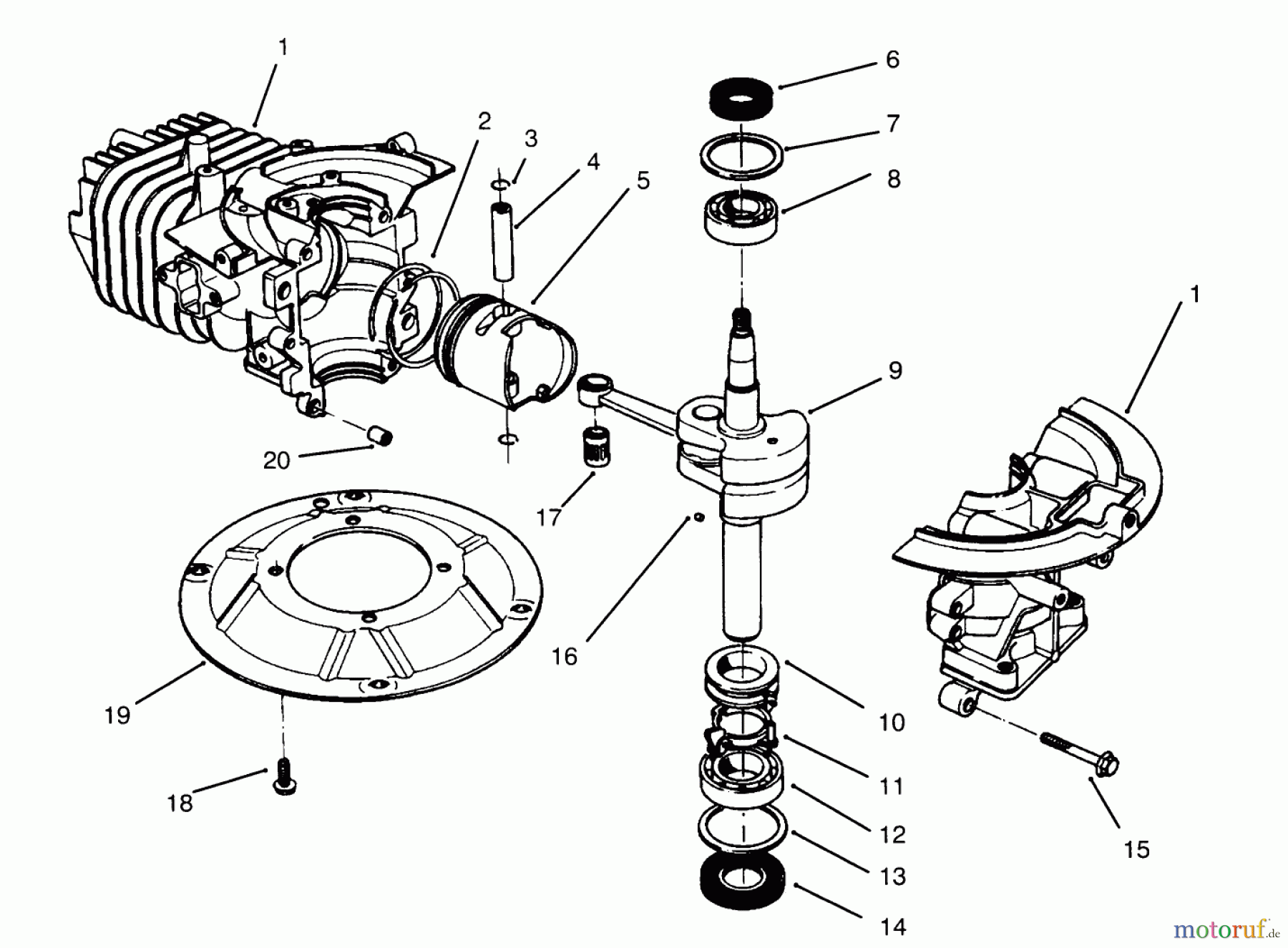  Toro Neu Mowers, Walk-Behind Seite 2 22044BC - Toro Lawnmower, 1995 (5900001-5999999) CRANKSHAFT ASSEMBLY (MODEL NO. 47PR4-7)