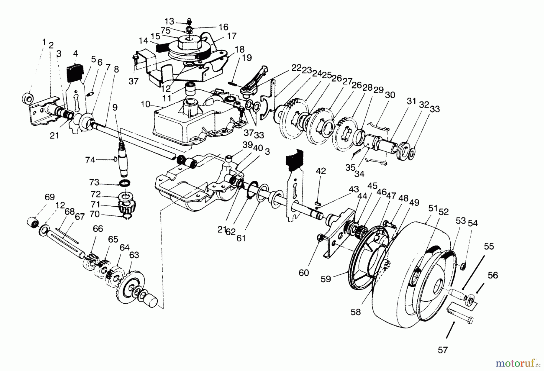  Toro Neu Mowers, Walk-Behind Seite 2 22044BC - Toro Lawnmower, 1995 (5900001-5999999) GEAR CASE ASSEMBLY
