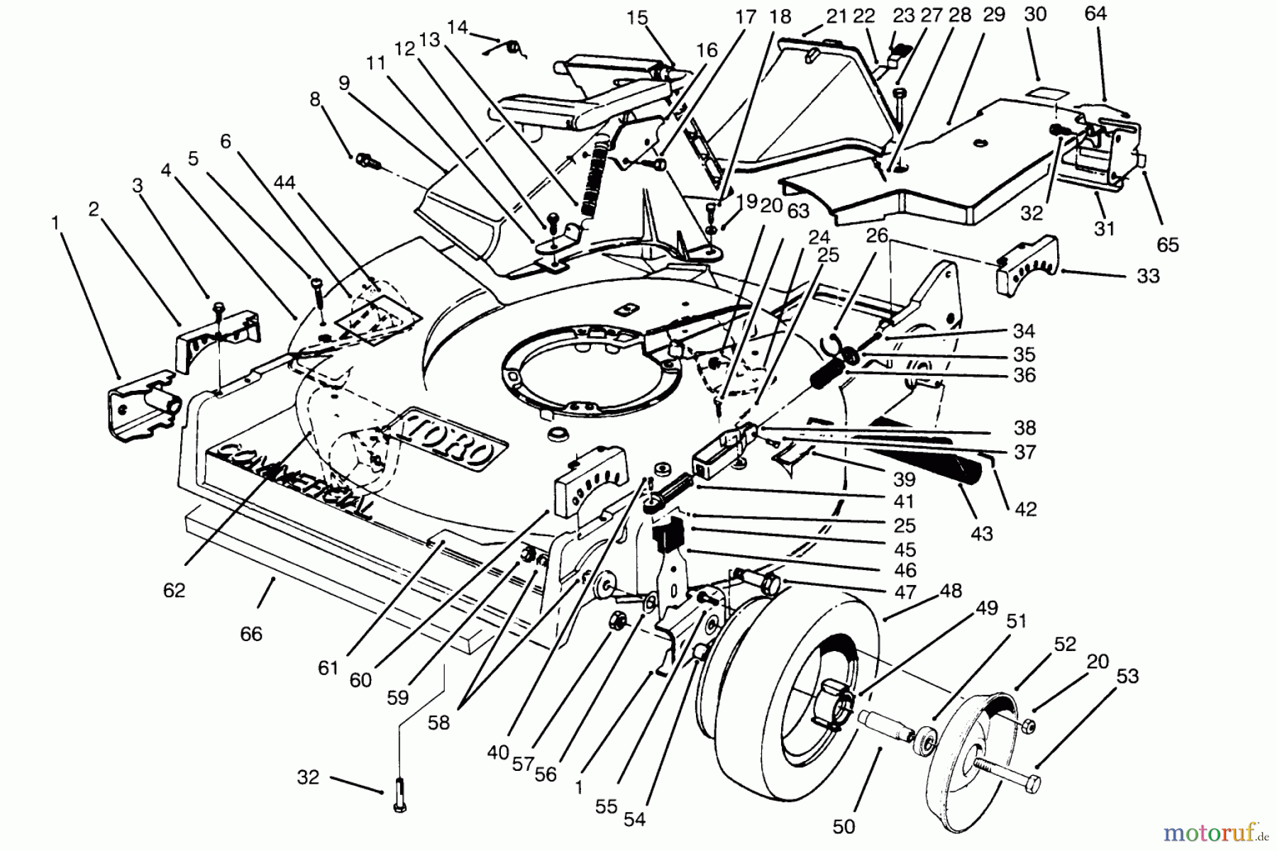  Toro Neu Mowers, Walk-Behind Seite 2 22044BC - Toro Lawnmower, 1995 (5900001-5999999) HOUSING ASSEMBLY