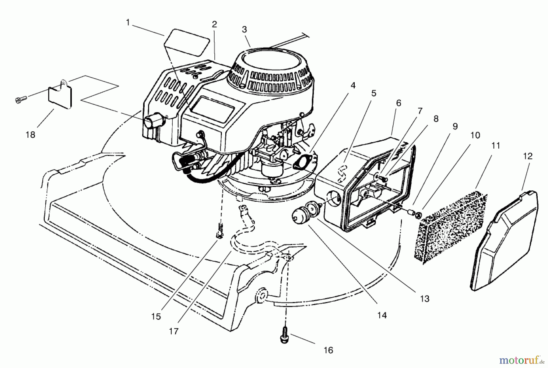 Toro Neu Mowers, Walk-Behind Seite 2 22045 - Toro Recycler Mower, 1998 (8900001-8999999) ENGINE ASSEMBLY