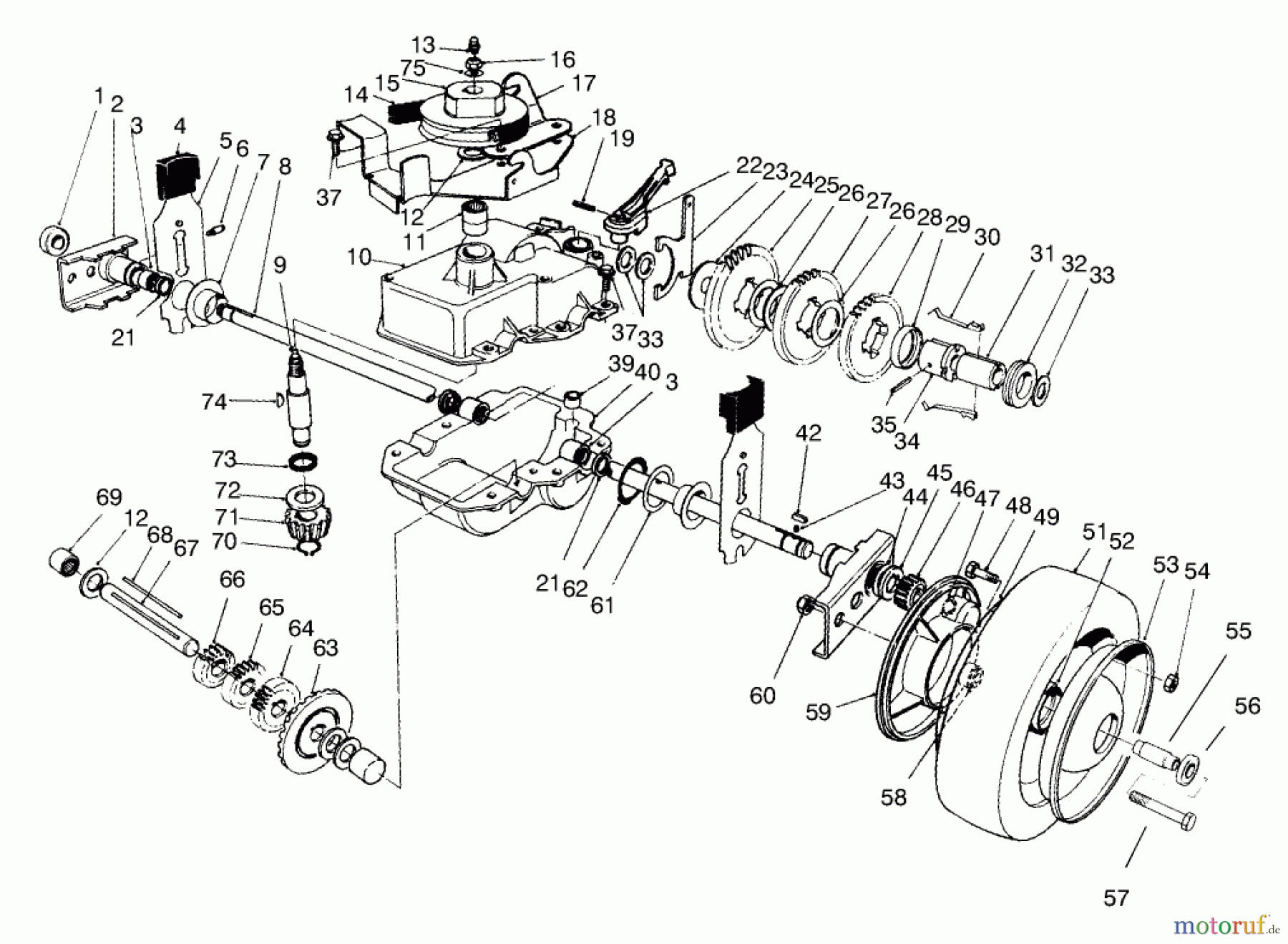Toro Neu Mowers, Walk-Behind Seite 2 22045 - Toro Recycler Mower, 1998 (8900001-8999999) GEAR CASE ASSEMBLY