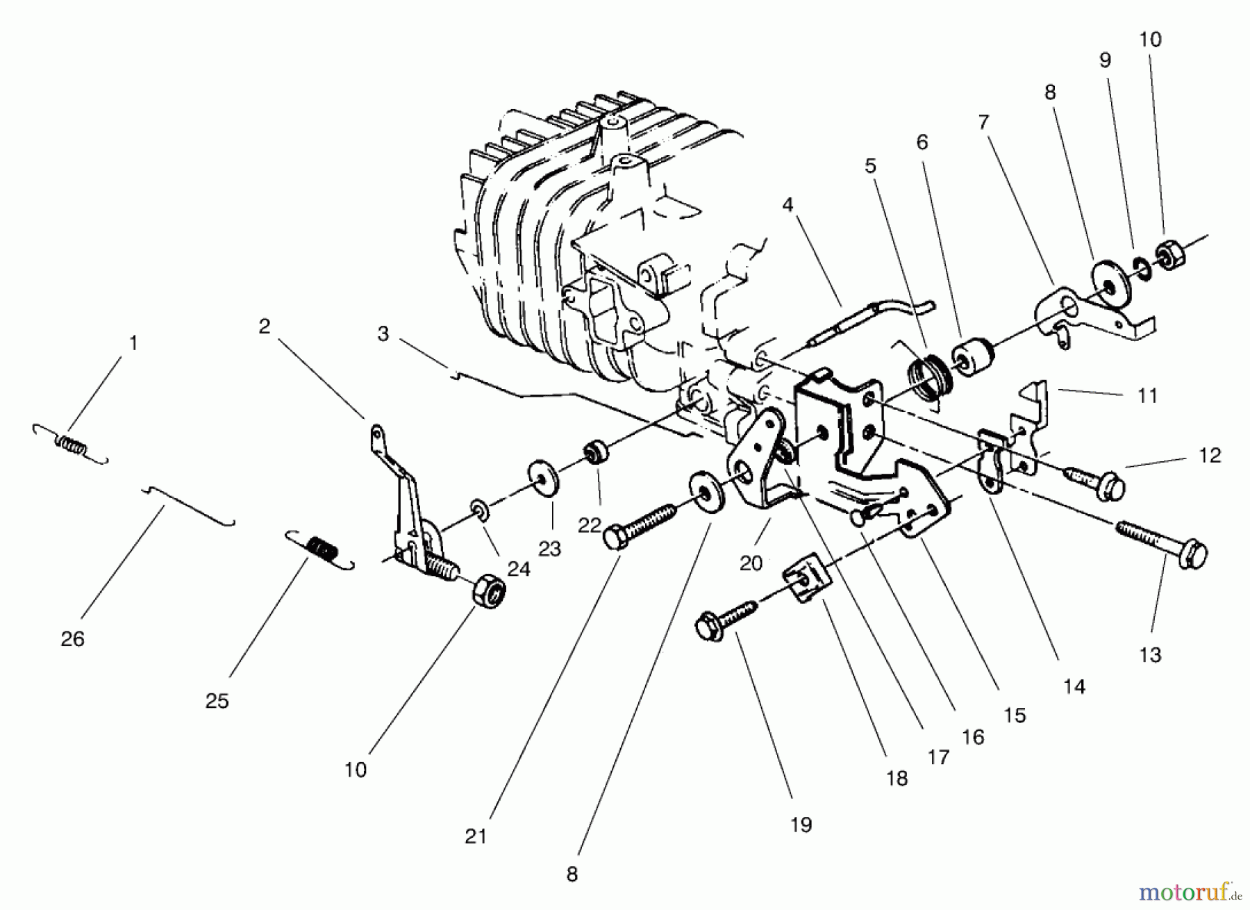 Toro Neu Mowers, Walk-Behind Seite 2 22045 - Toro Recycler Mower, 1998 (8900001-8999999) GOVERNOR ASSEMBLY (MODEL NO. 47PT7-7)