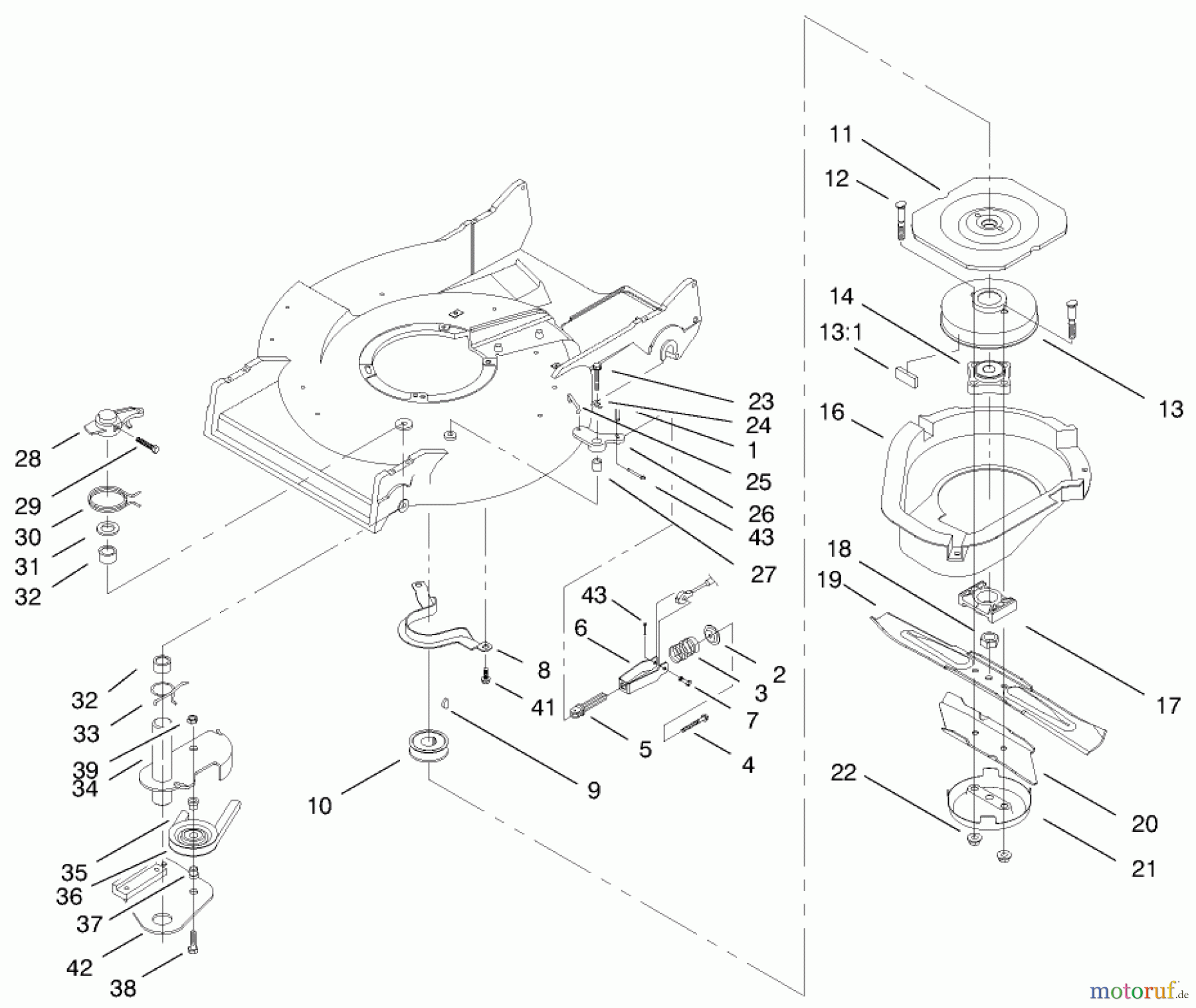 Toro Neu Mowers, Walk-Behind Seite 2 22045 - Toro Recycler Mower, 1999 (9900001-9999999) BLADE BRAKE CLUTCH ASSEMBLY