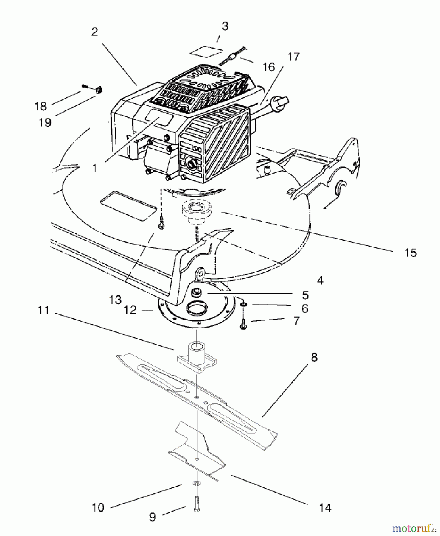  Toro Neu Mowers, Walk-Behind Seite 2 22141 - Toro Lawnmower, 1997 (790000001-799999999) ENGINE ASSEMBLY