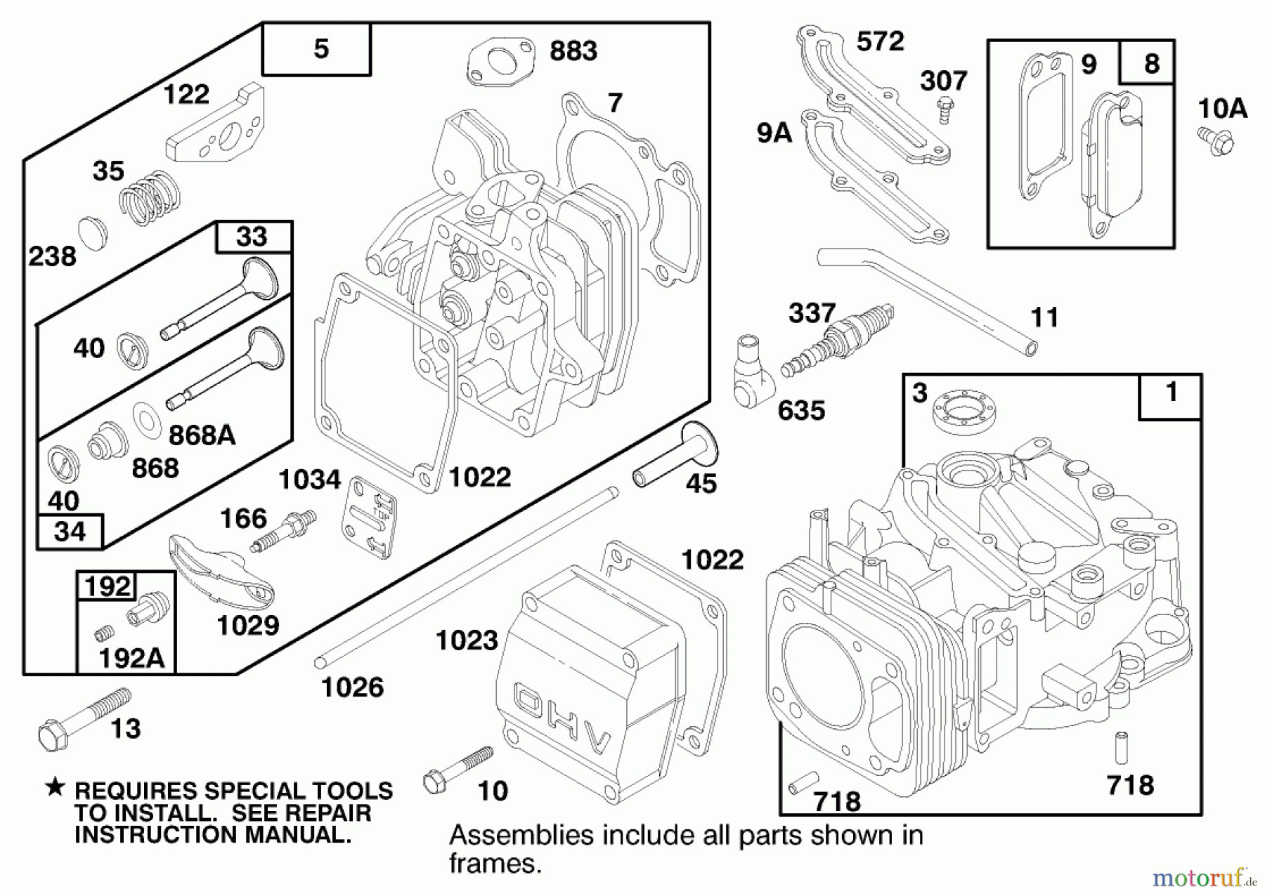 Toro Neu Mowers, Walk-Behind Seite 2 22141 - Toro Lawnmower, 1997 (790000001-799999999) ENGINE GTS 150 #1