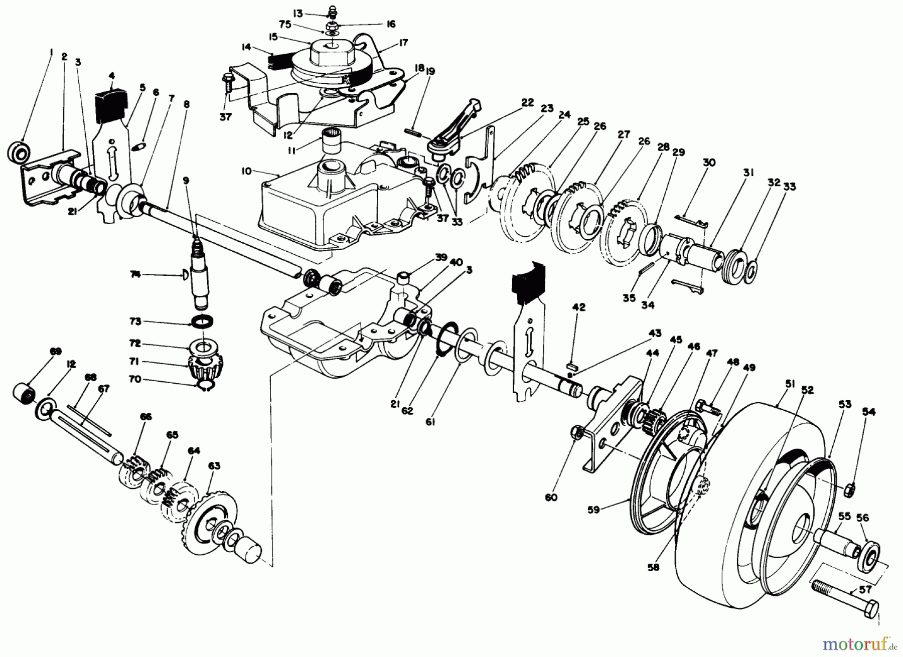 Toro Neu Mowers, Walk-Behind Seite 2 22151 - Toro Lawnmower, 1993 (3900001-3900855) GEAR CASE ASSEMBLY