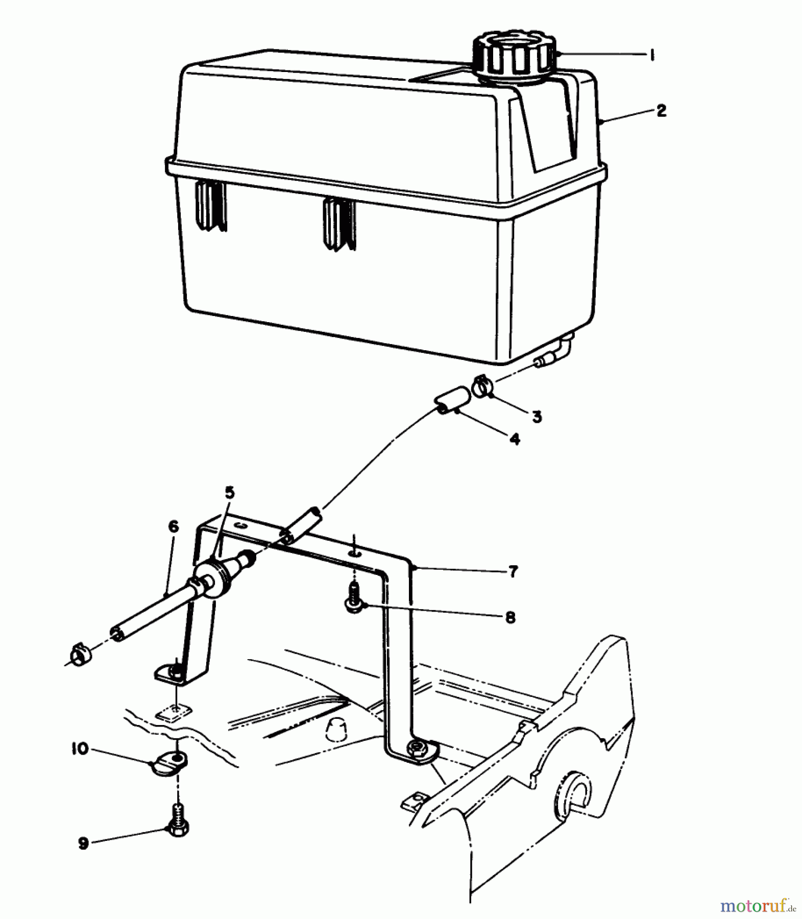 Toro Neu Mowers, Walk-Behind Seite 2 22151 - Toro Lawnmower, 1993 (3900856-3999999) GAS TANK ASSEMBLY
