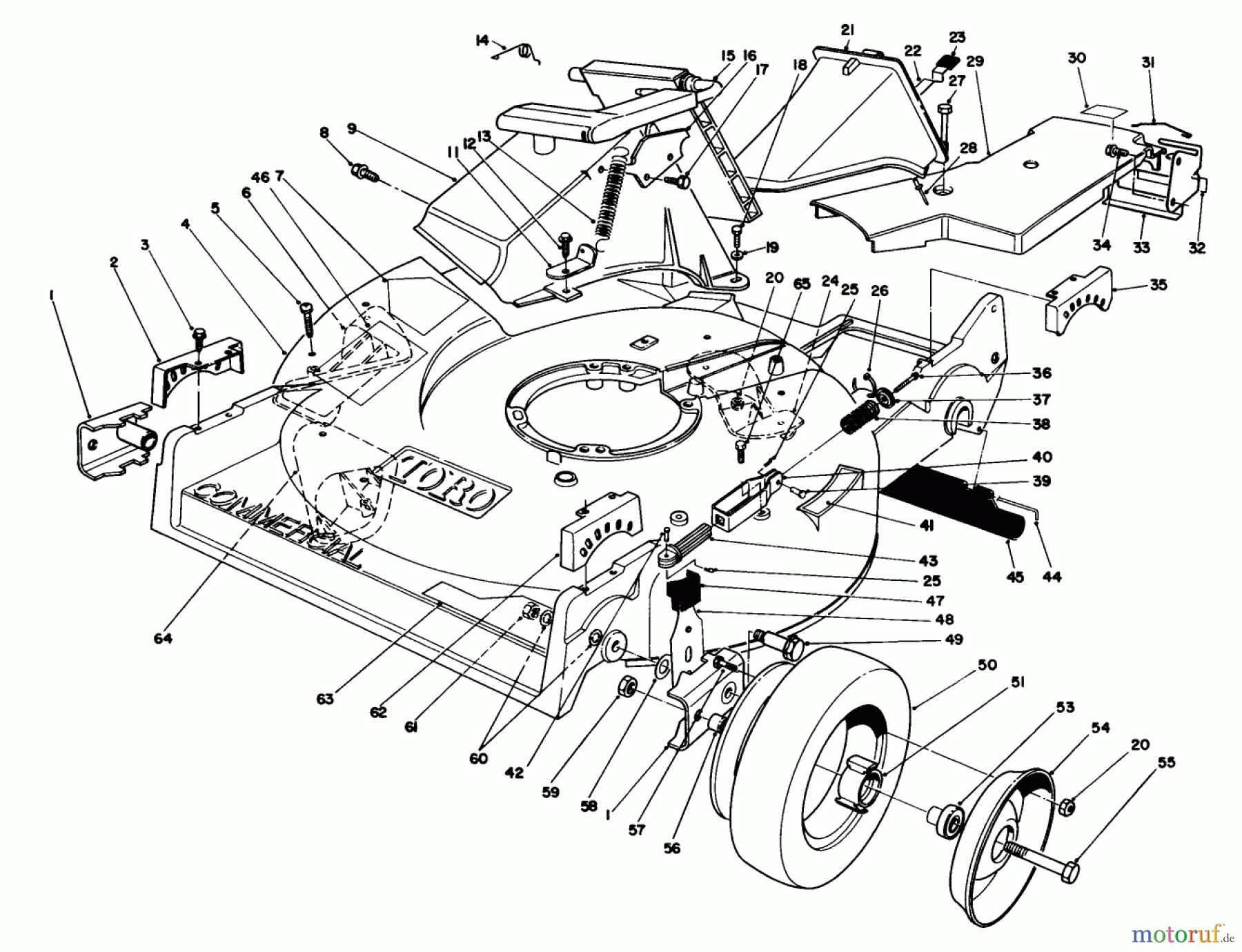 Toro Neu Mowers, Walk-Behind Seite 2 22151 - Toro Lawnmower, 1993 (3900856-3999999) HOUSING ASSEMBLY