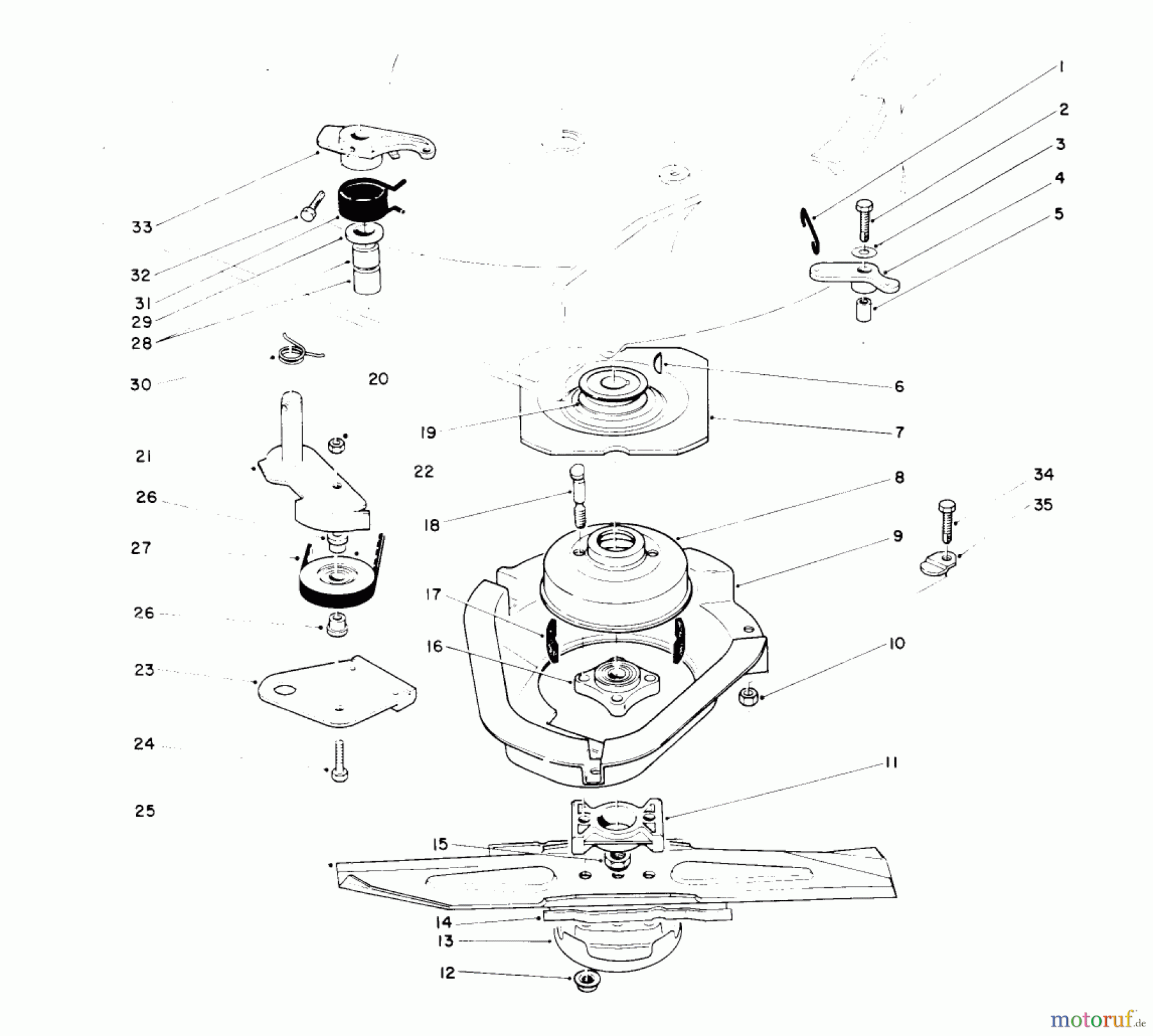 Toro Neu Mowers, Walk-Behind Seite 2 22151 - Toro Lawnmower, 1994 (4900001-4999999) BLADE BRAKE CLUTCH ASSEMBLY