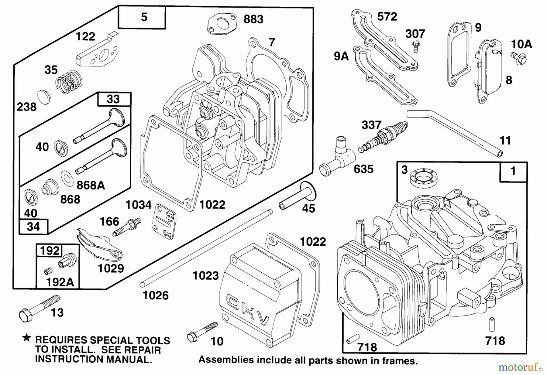 Toro Neu Mowers, Walk-Behind Seite 2 22151 - Toro Lawnmower, 1994 (4900001-4999999) ENGINE GTS 150 #1