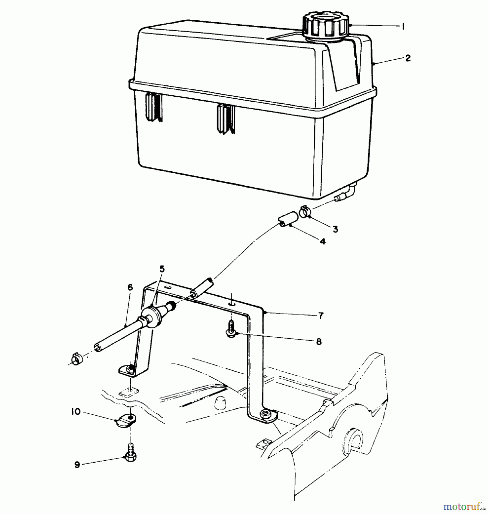 Toro Neu Mowers, Walk-Behind Seite 2 22151 - Toro Lawnmower, 1994 (4900001-4999999) GAS TANK ASSEMBLY