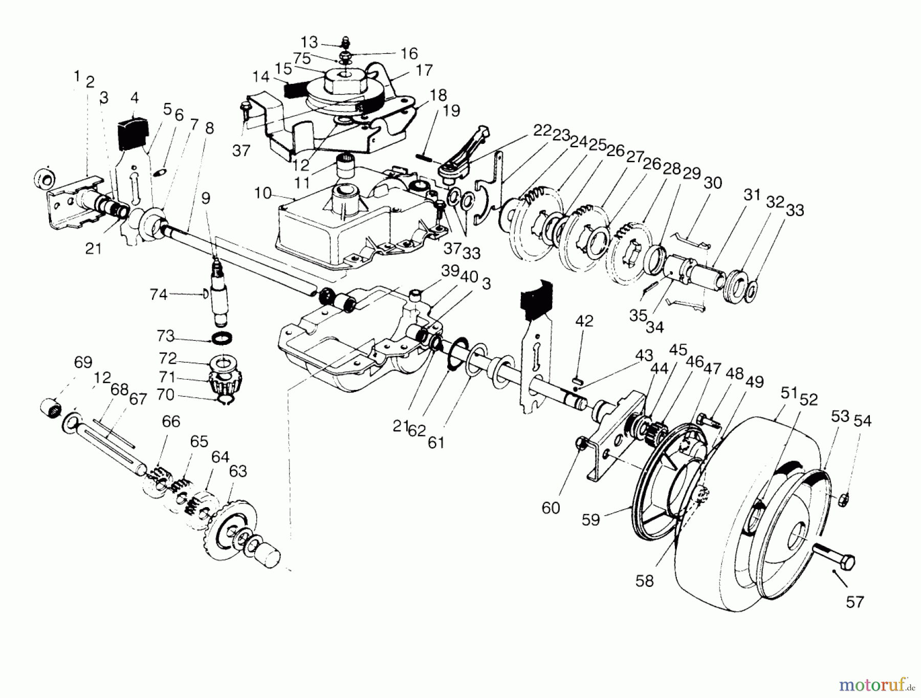 Toro Neu Mowers, Walk-Behind Seite 2 22151 - Toro Lawnmower, 1995 (5900001-5999999) GEAR CASE ASSEMBLY