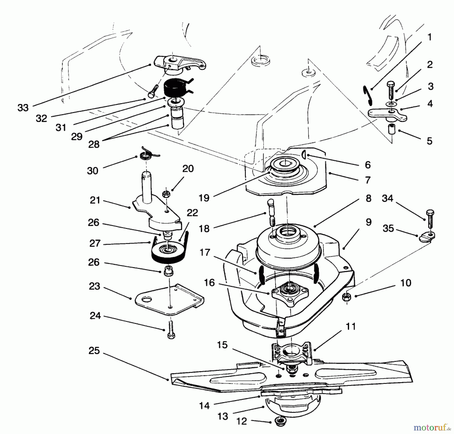 Toro Neu Mowers, Walk-Behind Seite 2 22151 - Toro Lawnmower, 1996 (6900001-6999999) BLADE BRAKE CLUTCH ASSEMBLY
