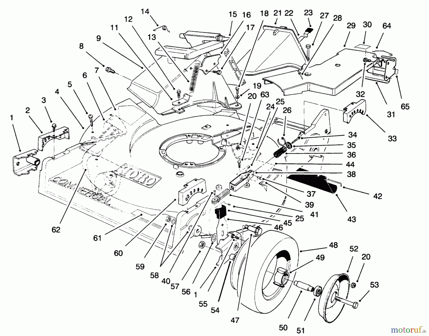 Toro Neu Mowers, Walk-Behind Seite 2 22151 - Toro Lawnmower, 1996 (6900001-6999999) HOUSING ASSEMBLY