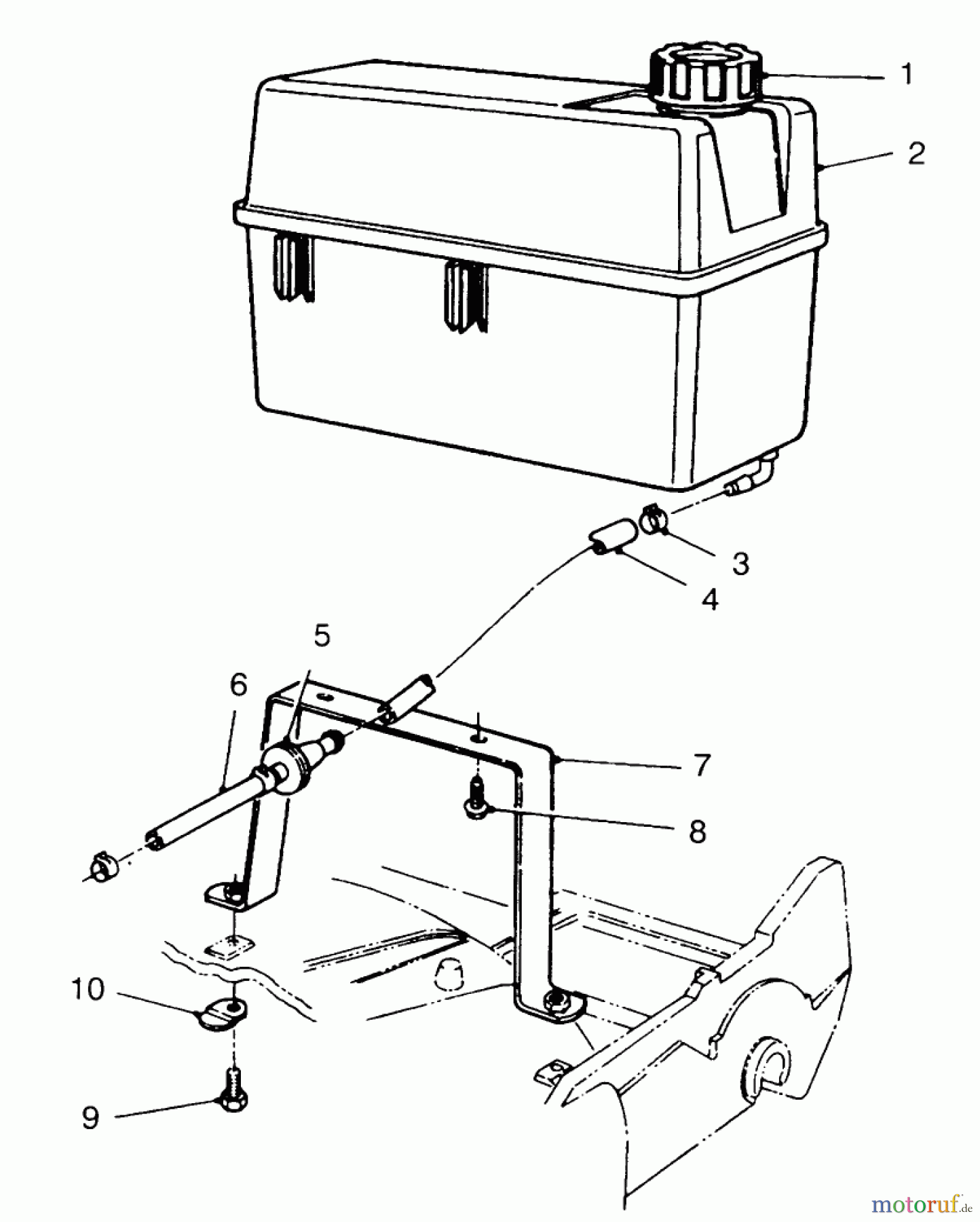 Toro Neu Mowers, Walk-Behind Seite 2 22153BC - Toro Lawnmower, 1995 (5900001-5999999) GAS TANK ASSEMBLY