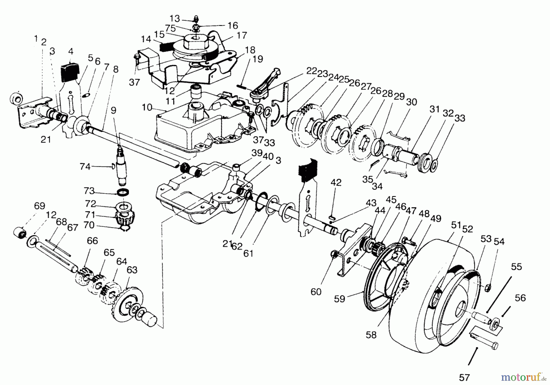 Toro Neu Mowers, Walk-Behind Seite 2 22153BC - Toro Lawnmower, 1995 (5900001-5999999) GEAR CASE ASSEMBLY