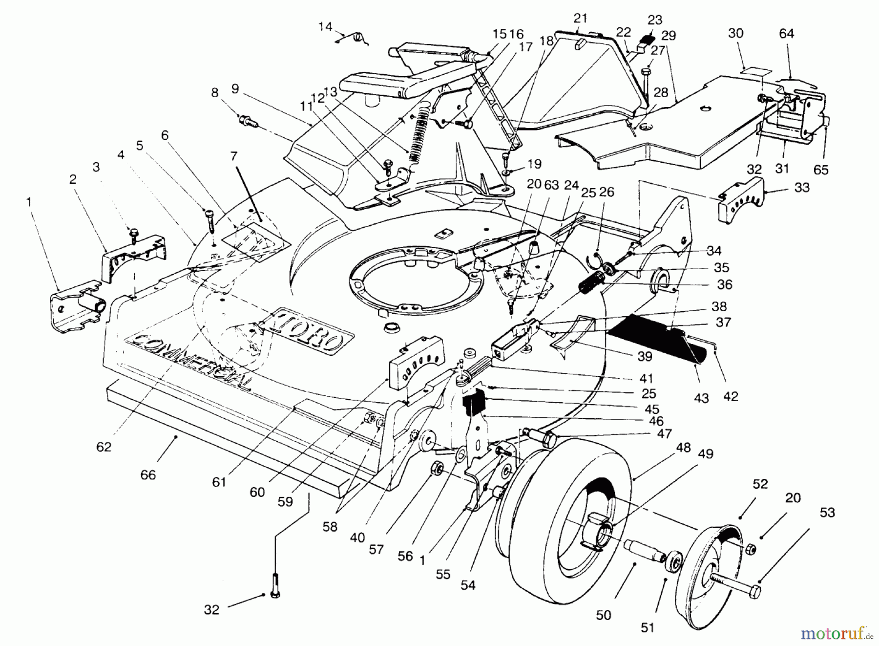  Toro Neu Mowers, Walk-Behind Seite 2 22153BC - Toro Lawnmower, 1995 (5900001-5999999) HOUSING ASSEMBLY