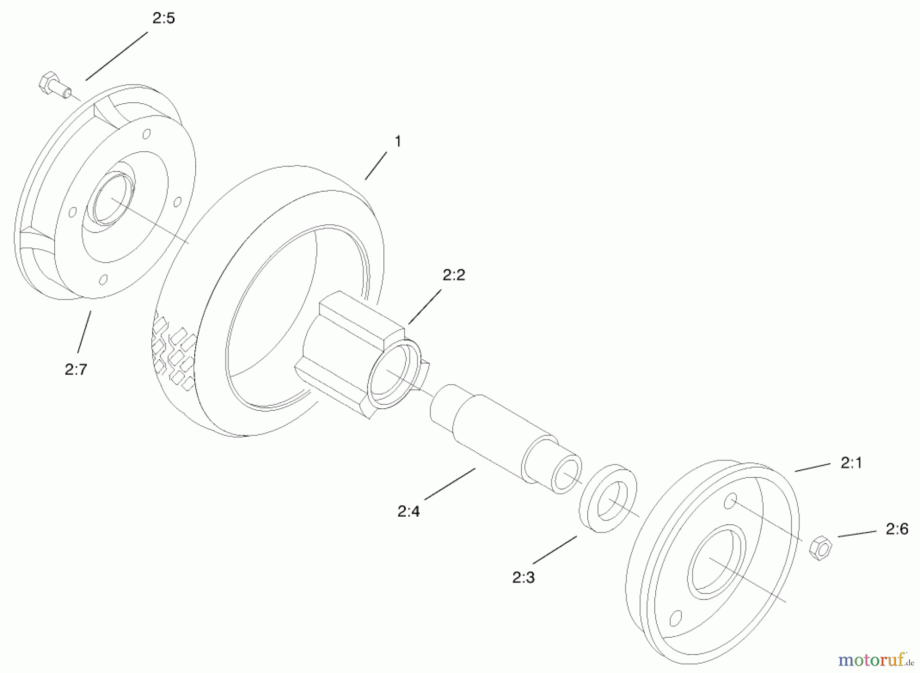  Toro Neu Mowers, Walk-Behind Seite 2 22162 - Toro Recycler Mower, 1999 (9900001-9999999) REAR WHEEL & TIRE ASSEMBLY