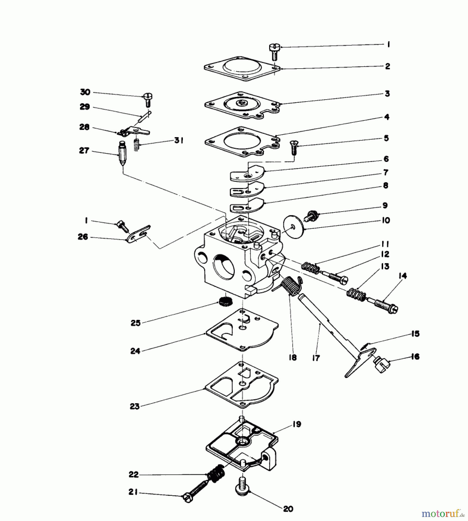 Toro Neu Blowers/Vacuums/Chippers/Shredders 30940 - Toro 40cc Back Pack Blower, 1982 (2000001-2999999) CARBURETOR ASSEMBLY