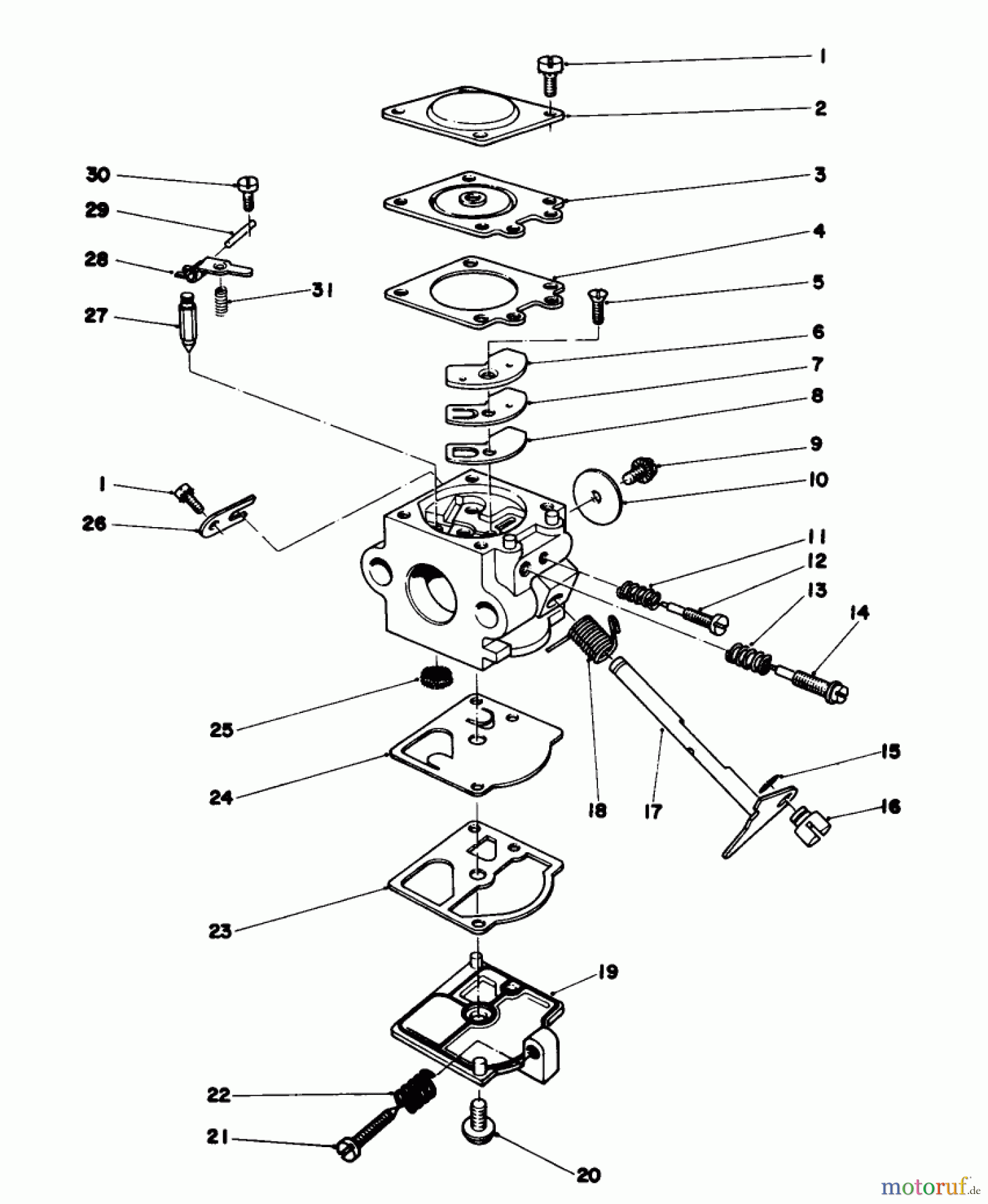  Toro Neu Blowers/Vacuums/Chippers/Shredders 30940 - Toro 40cc Back Pack Blower, 1983 (3000001-3999999) CARBURETOR ASSEMBLY