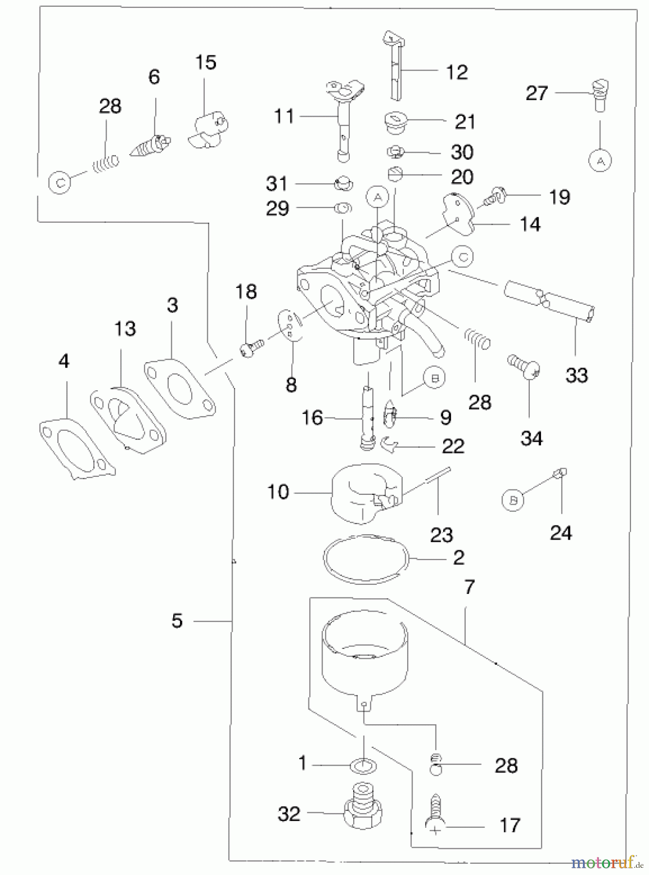 Toro Neu Mowers, Walk-Behind Seite 2 22170 - Toro Recycler Mower, 1999 (9900001-9999999) CARBURETOR